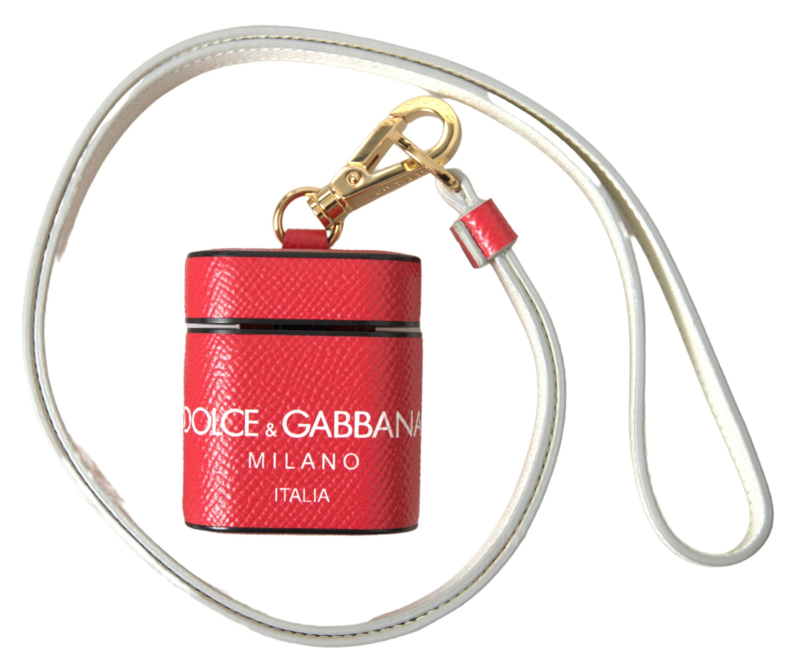 Dolce & Gabbana Elegant Red Calf Leather Airpods Women's Case Size ONE SIZE - 5 Thumbnail