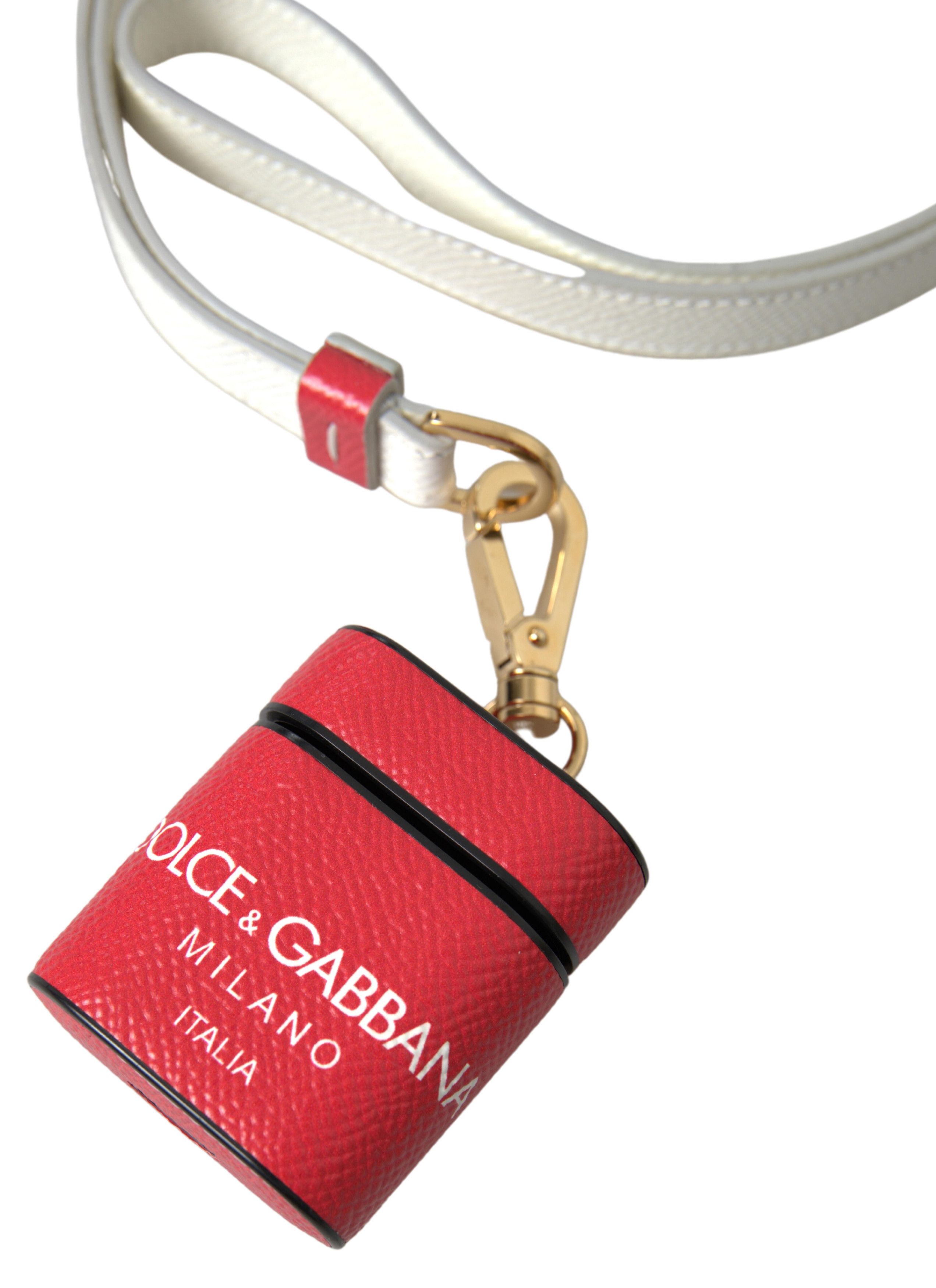 Dolce & Gabbana Elegant Red Calf Leather Airpods Women's Case Size ONE SIZE - 3 Thumbnail