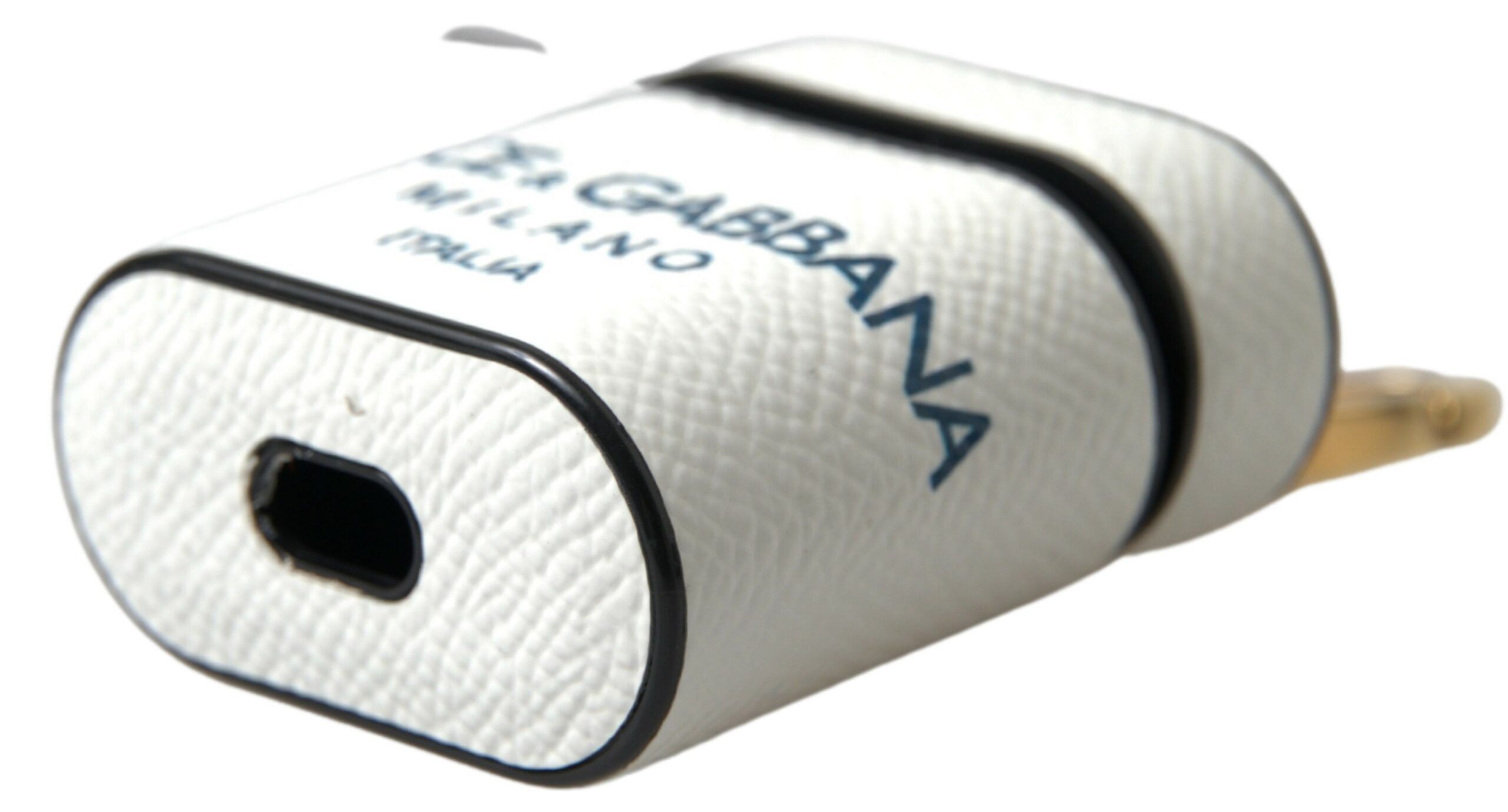 Dolce & Gabbana Elegant Leather Airpods Case in White & Women's Blue Size ONE SIZE - 5 Thumbnail