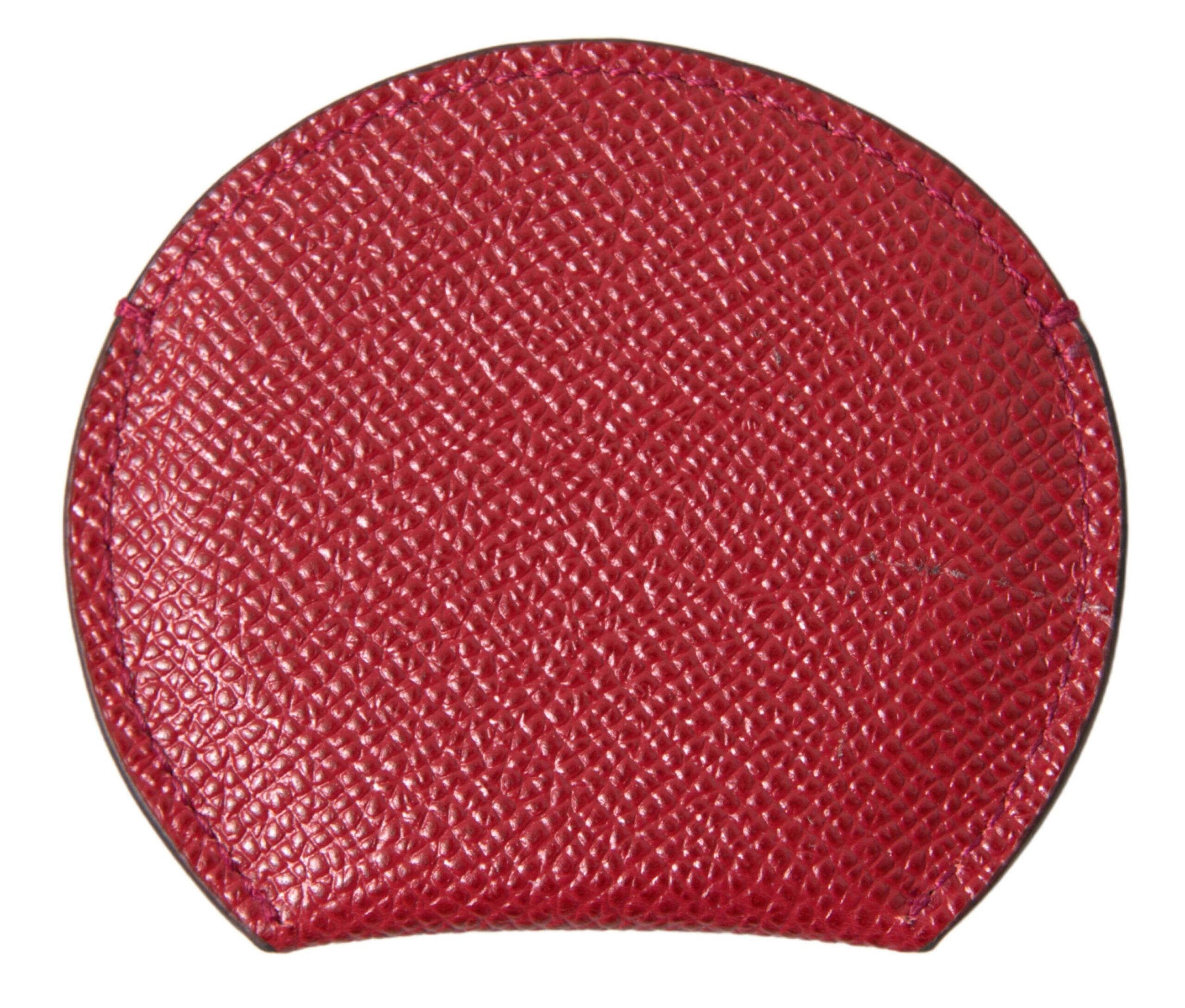 Dolce & Gabbana Chic Red Leather Hand Mirror Women's Holder Size ONE SIZE - 3 Thumbnail