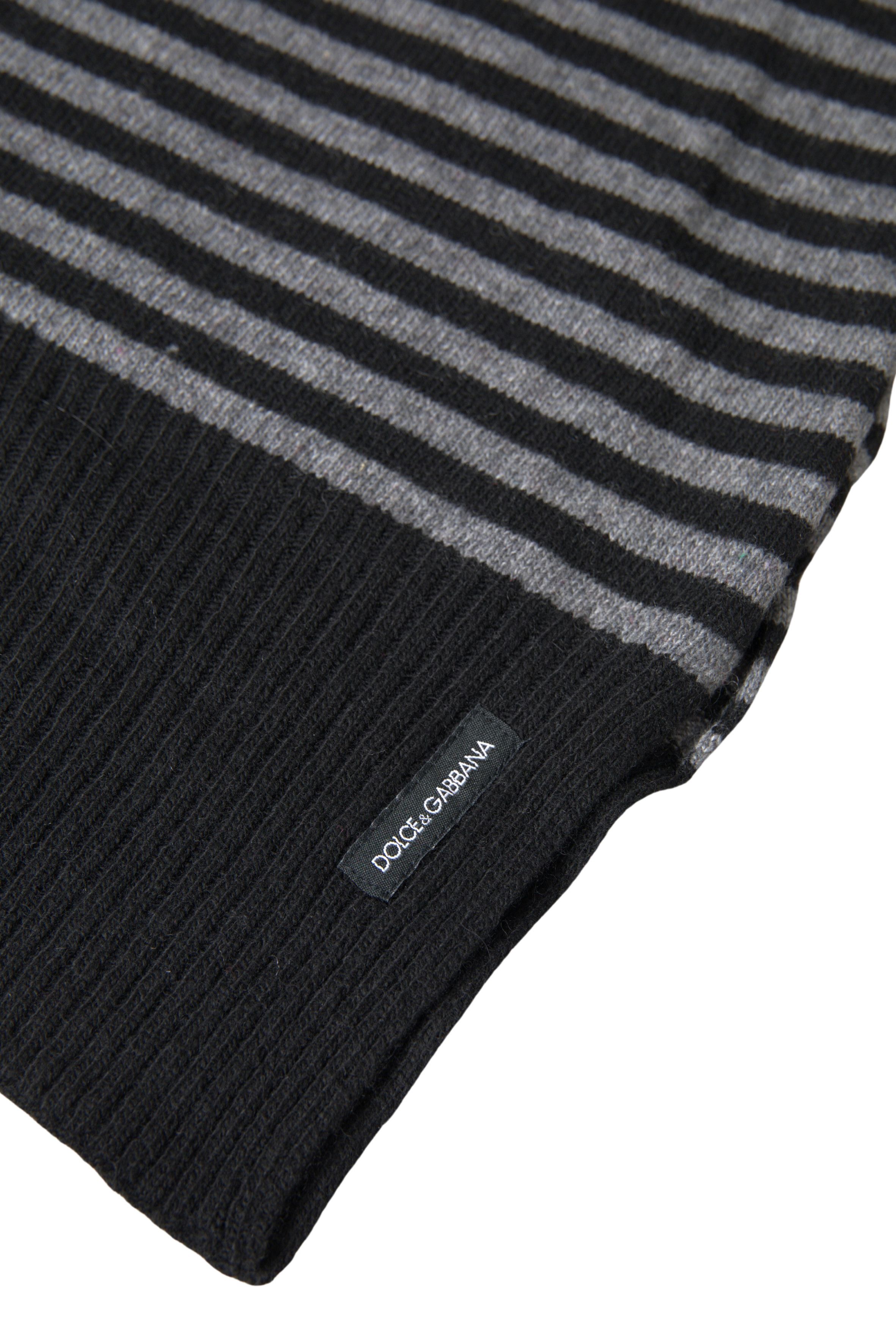 Dolce & Gabbana Elegant Striped Wool Blend Men's Men's Scarf Size ONE SIZE - 4 Thumbnail