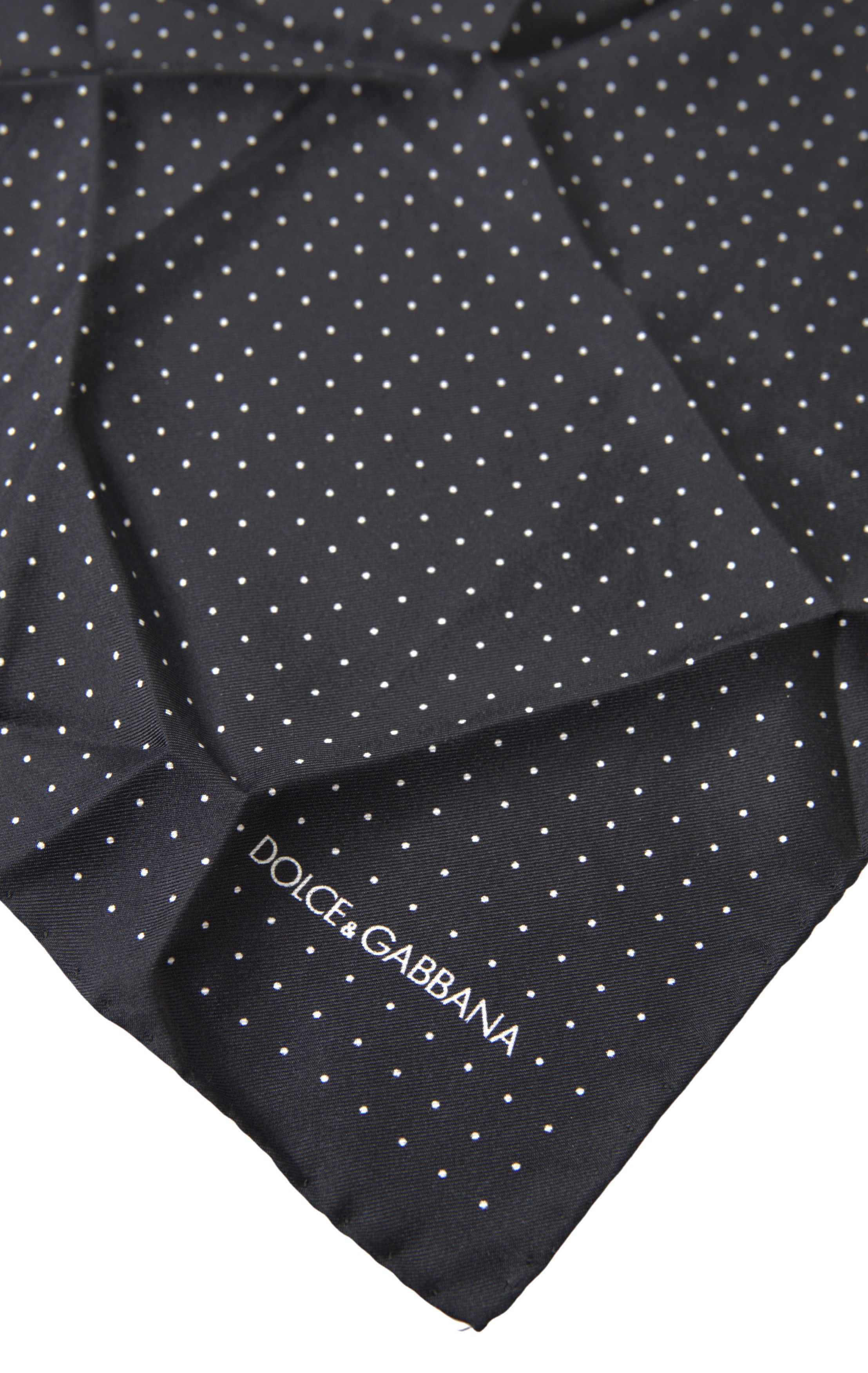 Dolce & Gabbana Elegant Silk Black Men's Square Men's Scarf Size ONE SIZE - 2 Thumbnail