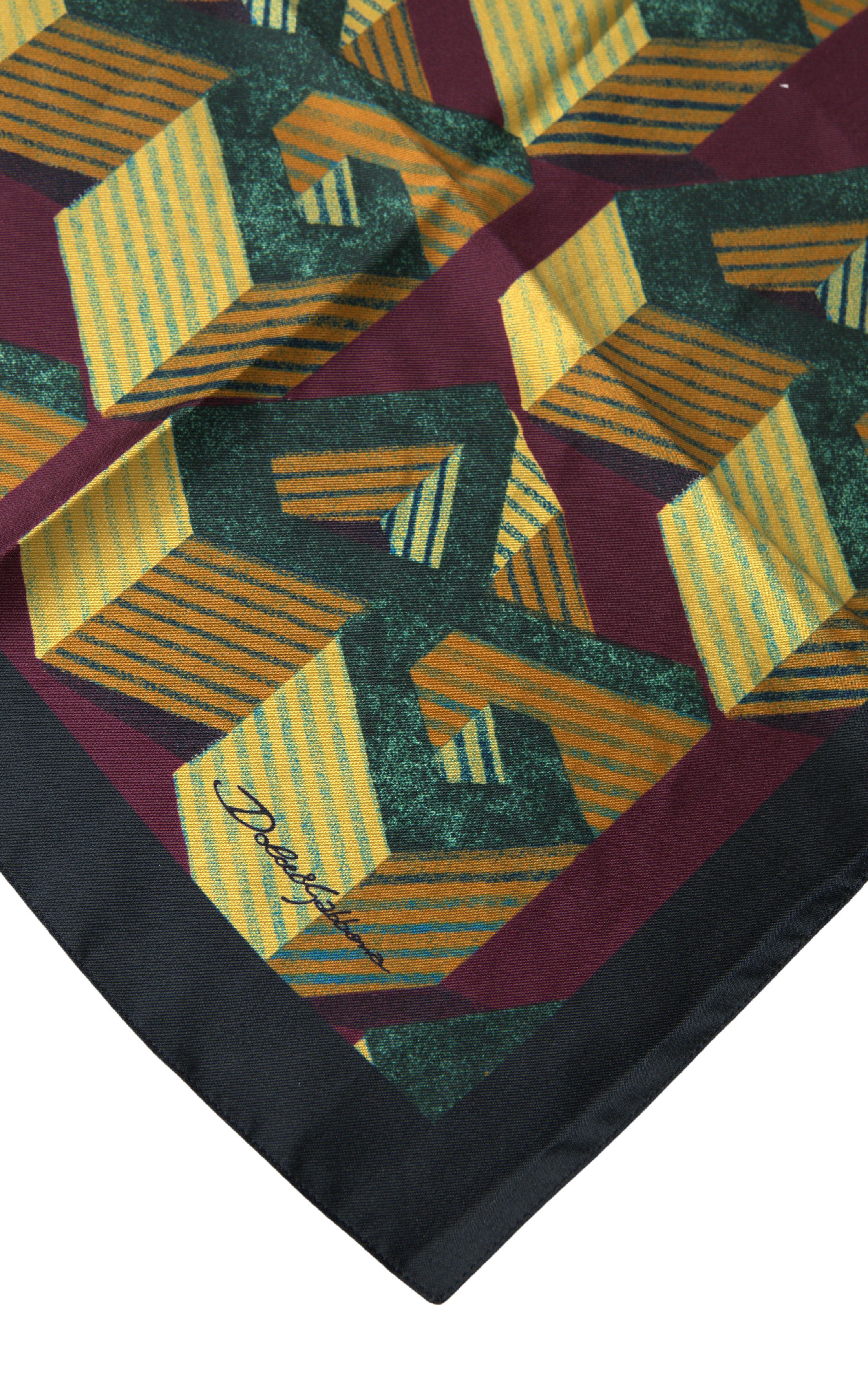 Dolce & Gabbana Elegant Multicolor Silk Men's Square Men's Scarf Size ONE SIZE - 2 Thumbnail