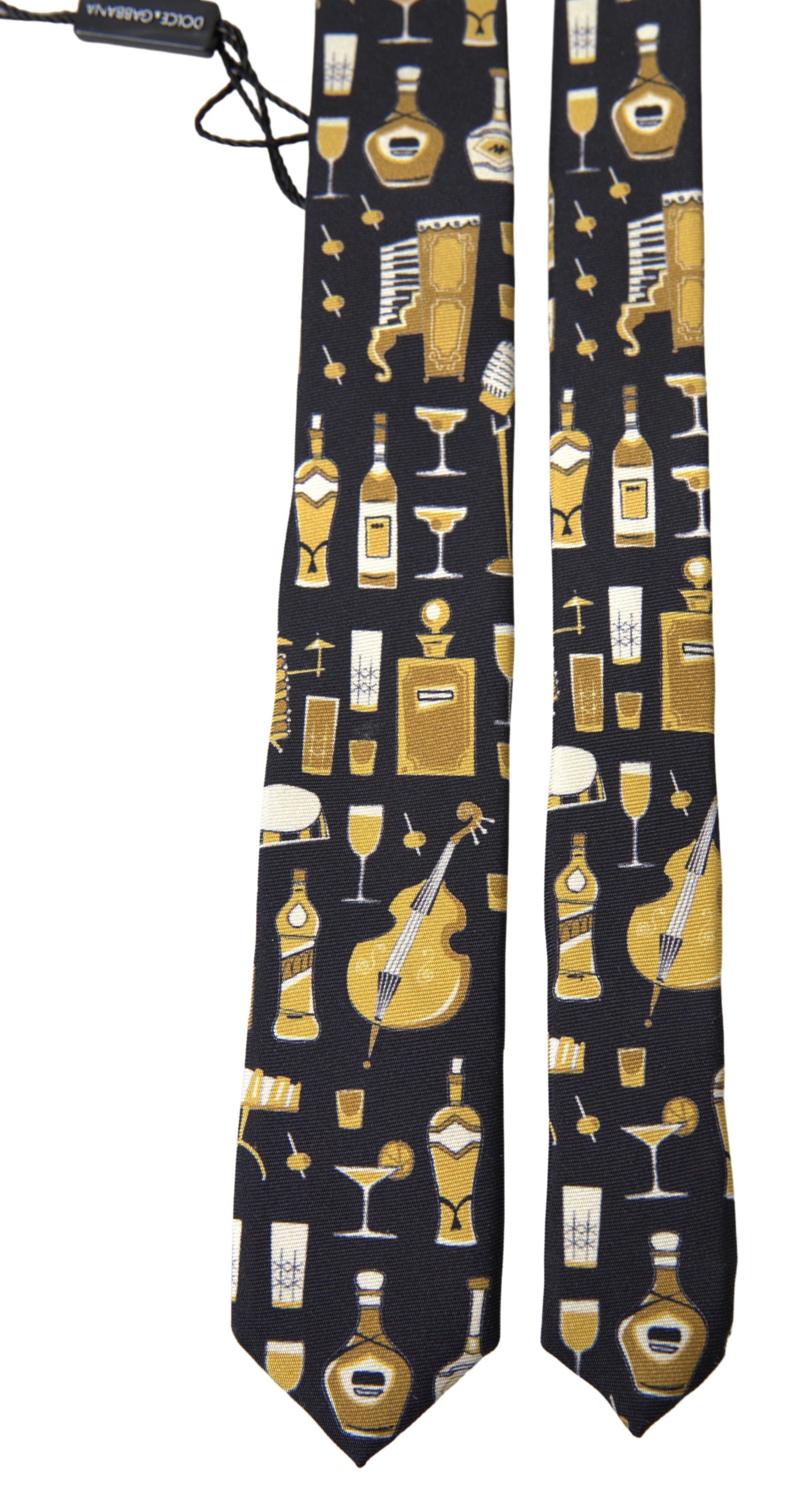 Dolce & Gabbana Exclusive Silk Tie with Musical Men's Print Size ONE SIZE - 2 Thumbnail