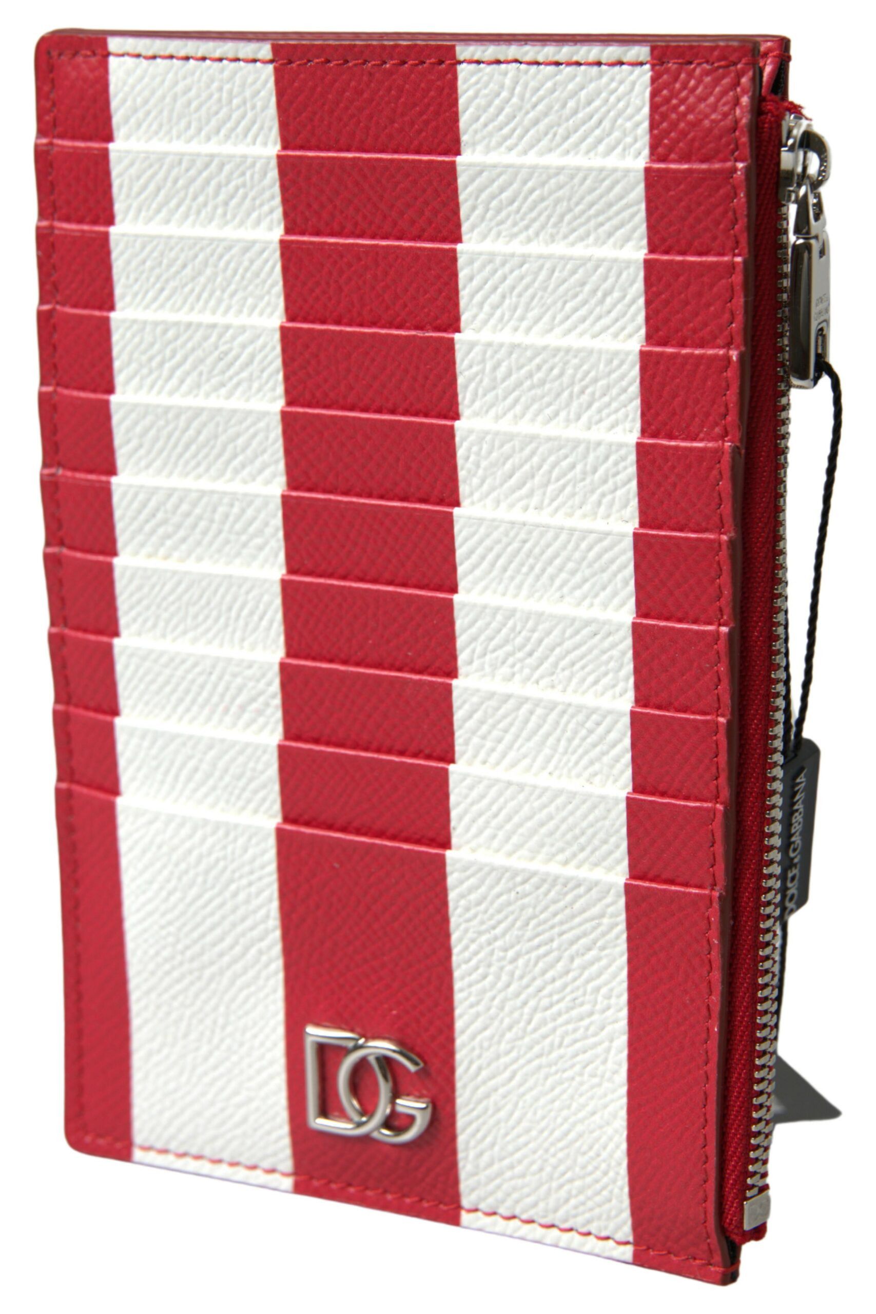 Dolce & Gabbana Elegant Striped Leather Card Women's Holder Size ONE SIZE - 2 Thumbnail