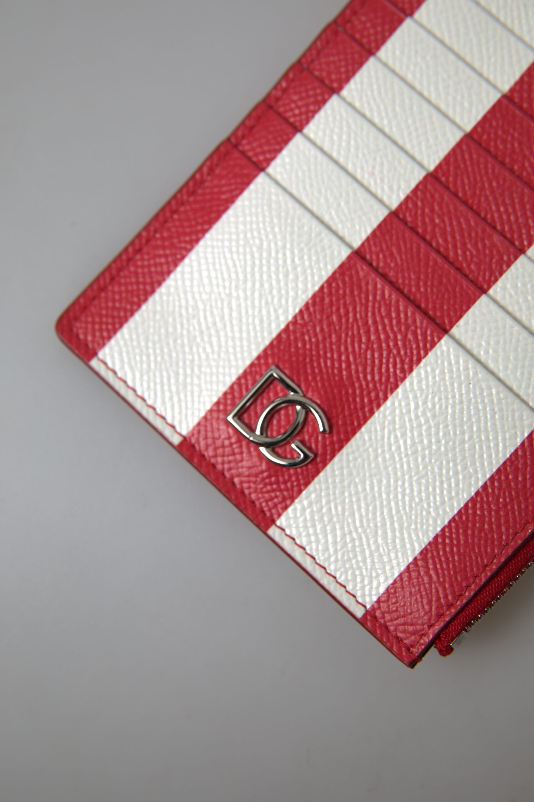 Dolce & Gabbana Elegant Striped Leather Card Women's Holder Size ONE SIZE - 5 Thumbnail