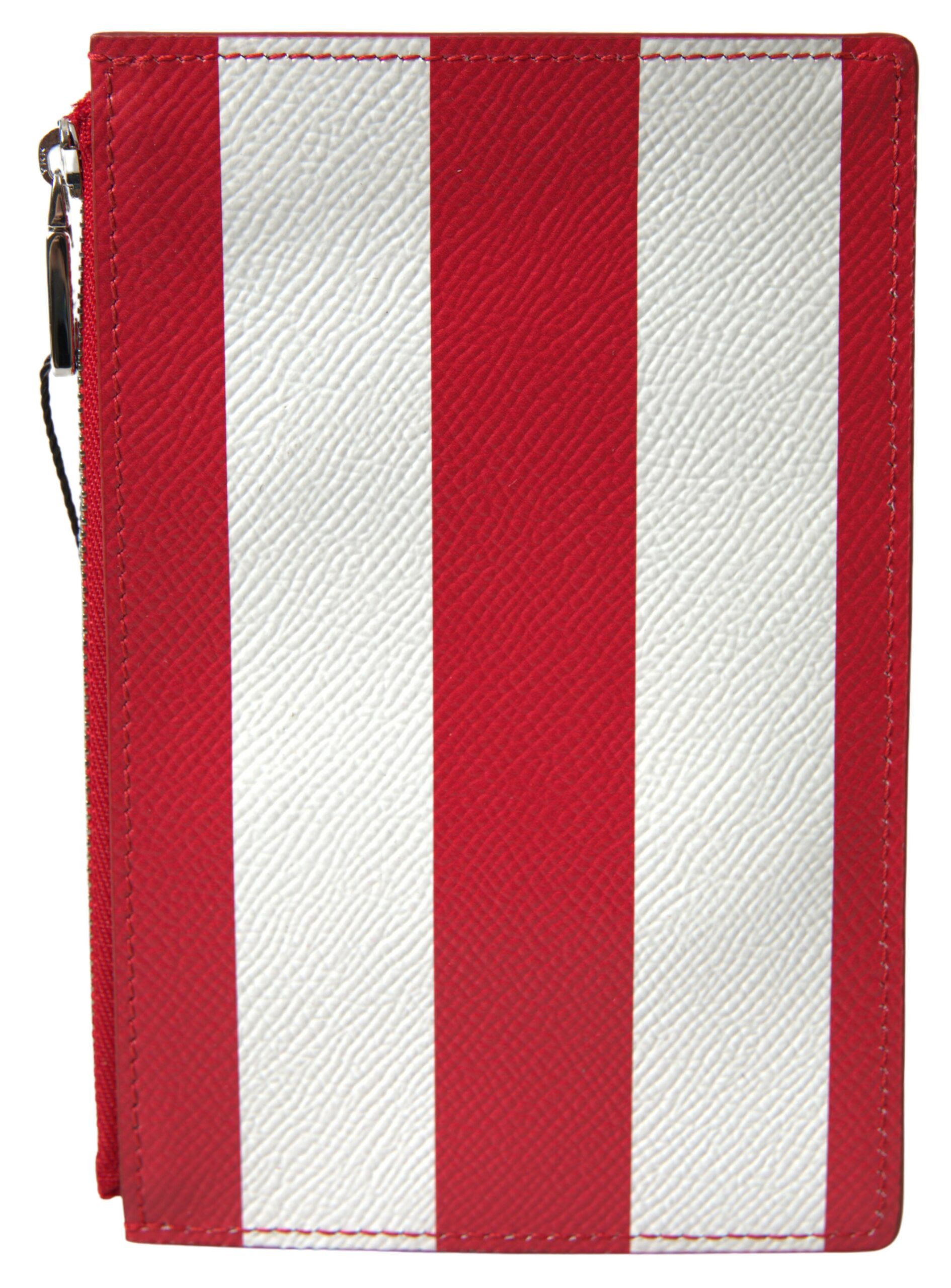 Dolce & Gabbana Elegant Striped Leather Card Women's Holder Size ONE SIZE - 3 Thumbnail