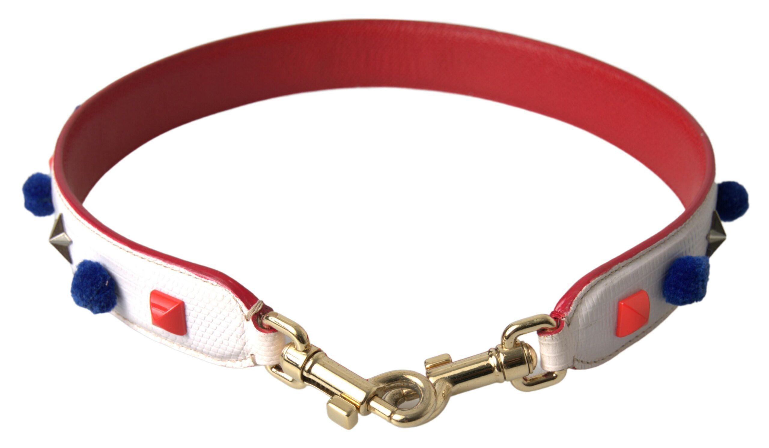 Dolce & Gabbana Stunning White Multicolor Studded Leather Women's Strap Size ONE SIZE - 2 Thumbnail
