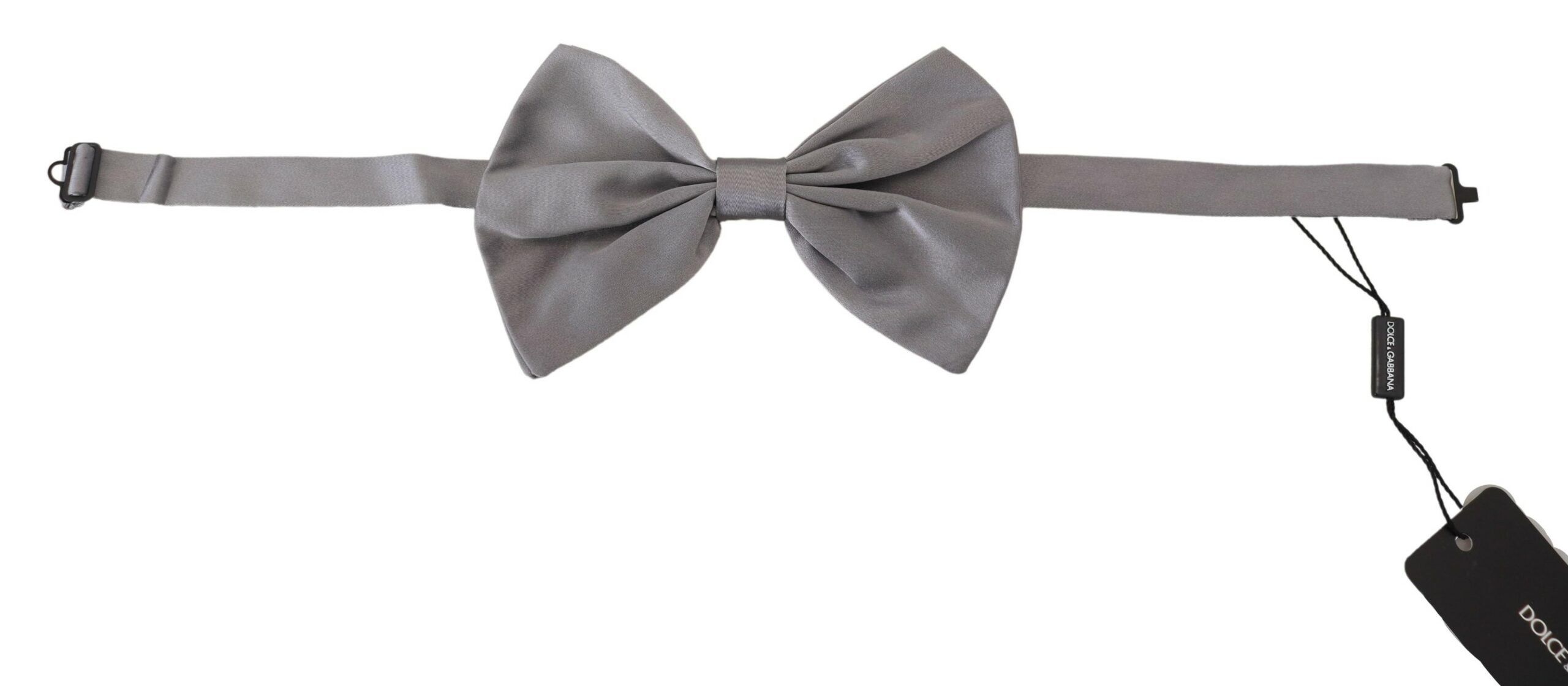 Dolce & Gabbana Elegant Silver Gray Silk Bow Men's Tie Size ONE SIZE - 4 Thumbnail