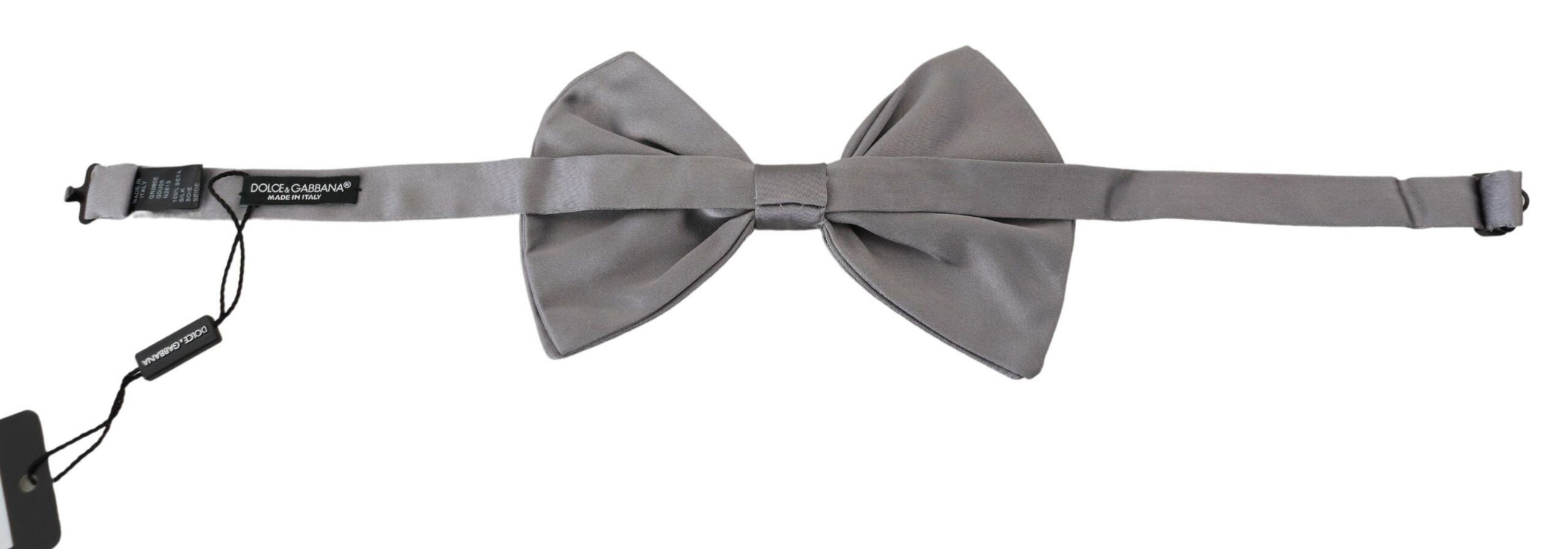 Dolce & Gabbana Elegant Silver Gray Silk Bow Men's Tie Size ONE SIZE - 3 Thumbnail