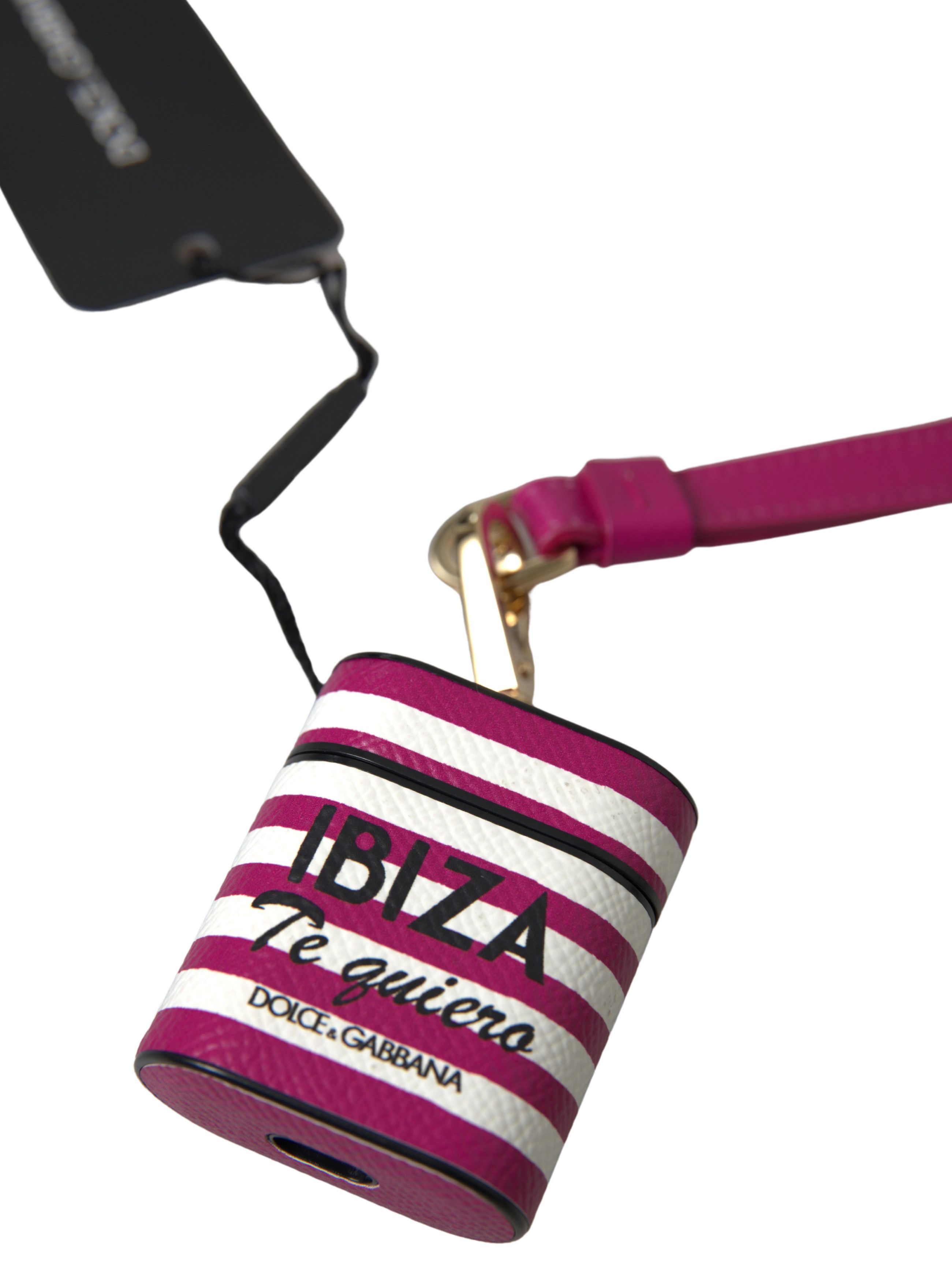 Dolce & Gabbana Chic Fuchsia Leather Airpods Women's Case Size ONE SIZE - 3 Thumbnail