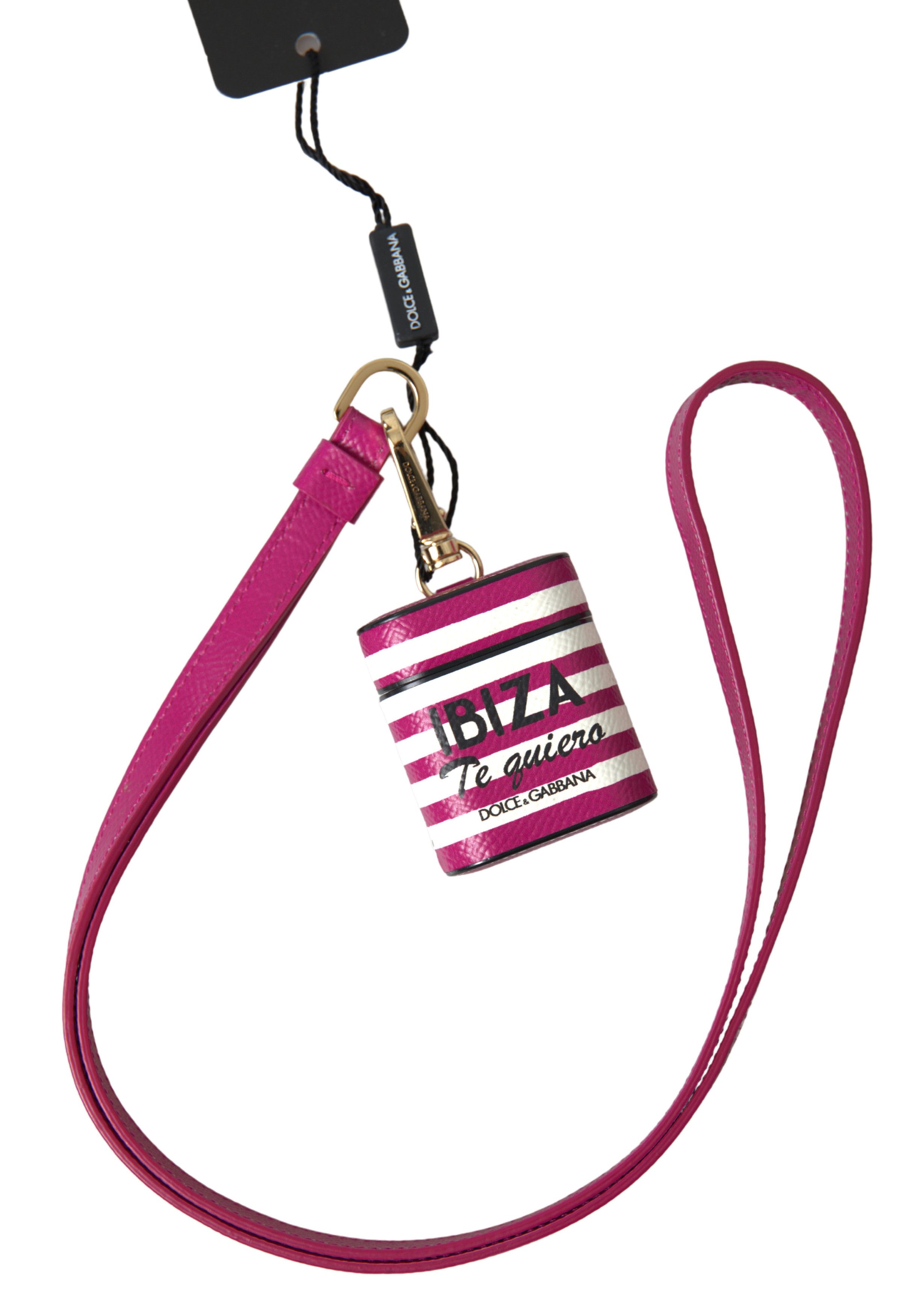 Dolce & Gabbana Chic Fuchsia Leather Airpods Women's Case Size ONE SIZE - 5 Thumbnail