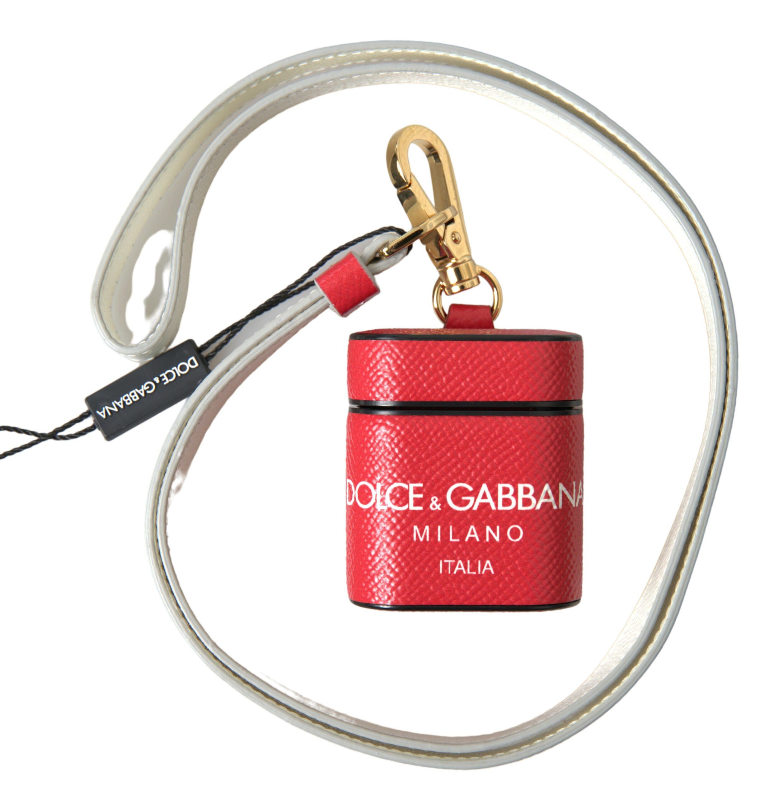 Dolce & Gabbana Elegant Red Leather Airpods Women's Case Size ONE SIZE - 5 Thumbnail