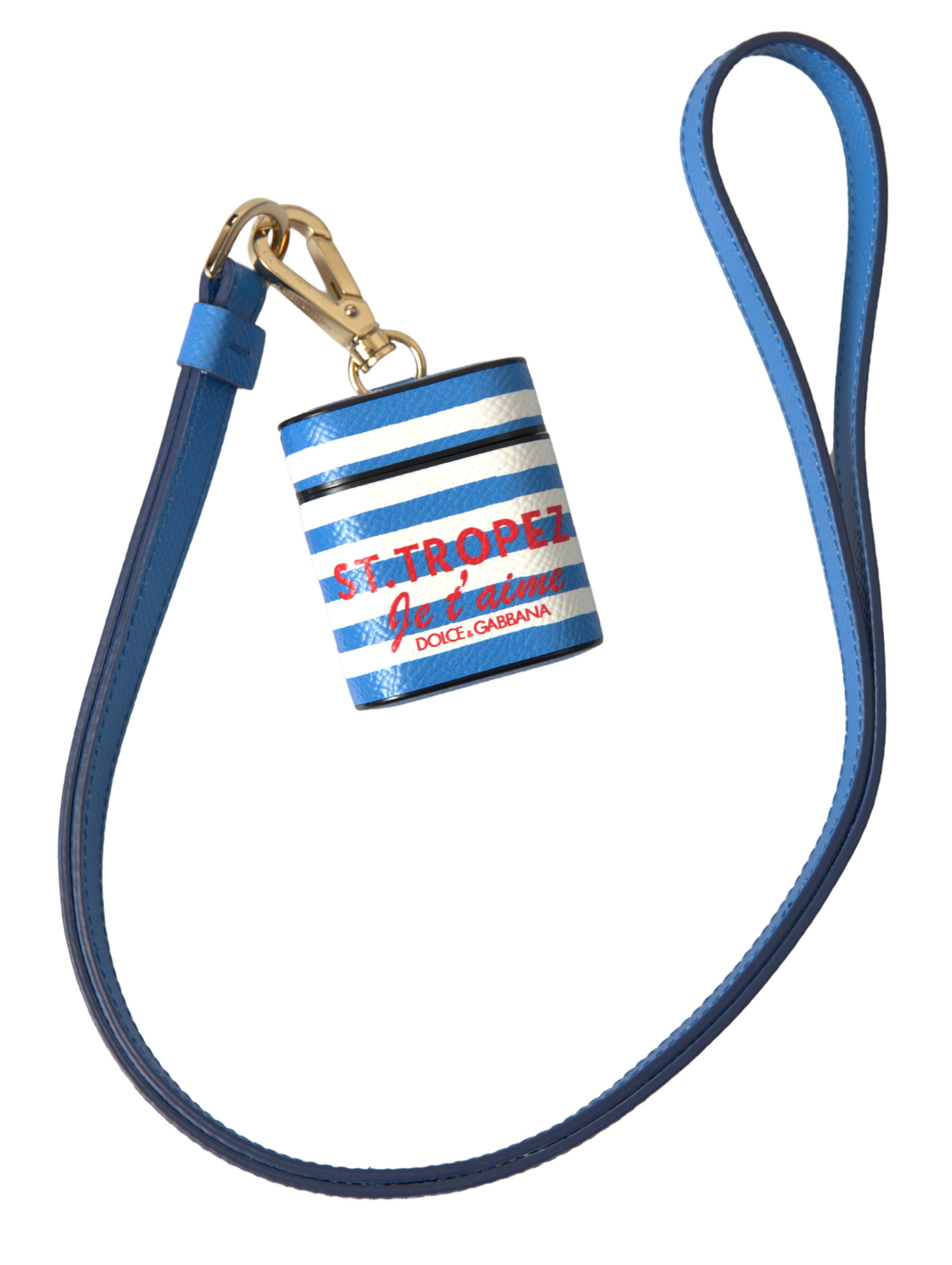 Dolce & Gabbana Chic Striped Leather Airpods Women's Case Size ONE SIZE - 4 Thumbnail
