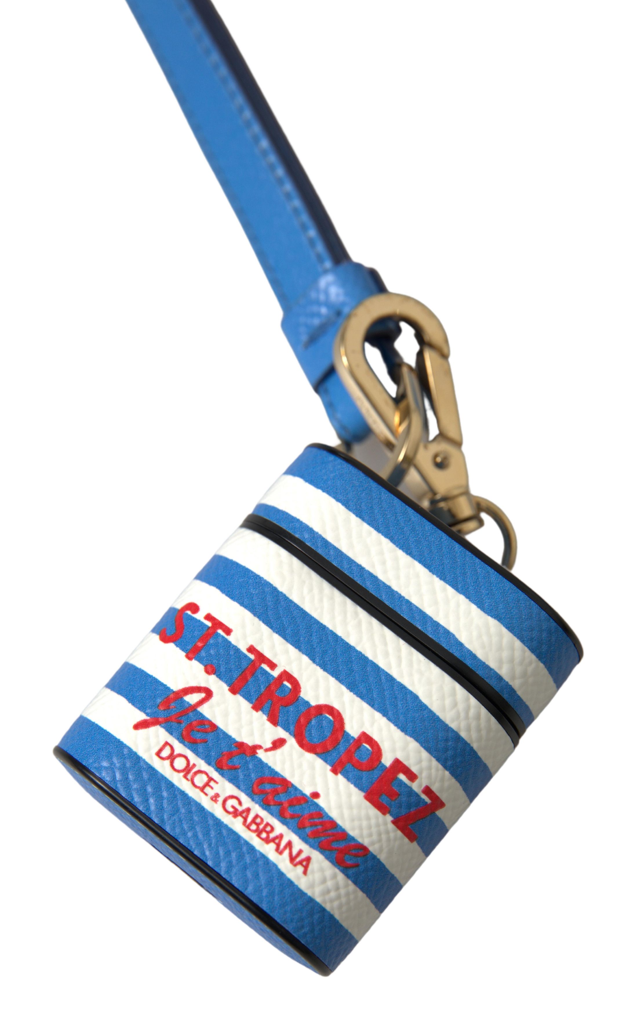 Dolce & Gabbana Chic Striped Leather Airpods Women's Case Size ONE SIZE - 2 Thumbnail