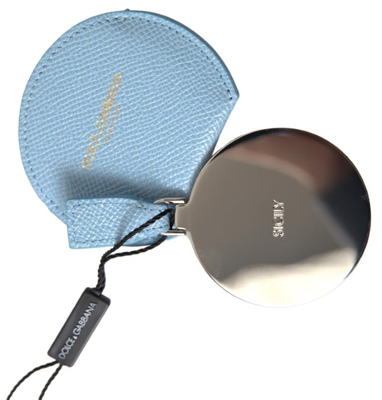 Dolce & Gabbana Elegant Leather Mirror Holder in Light Women's Blue Size ONE SIZE - 3 Thumbnail