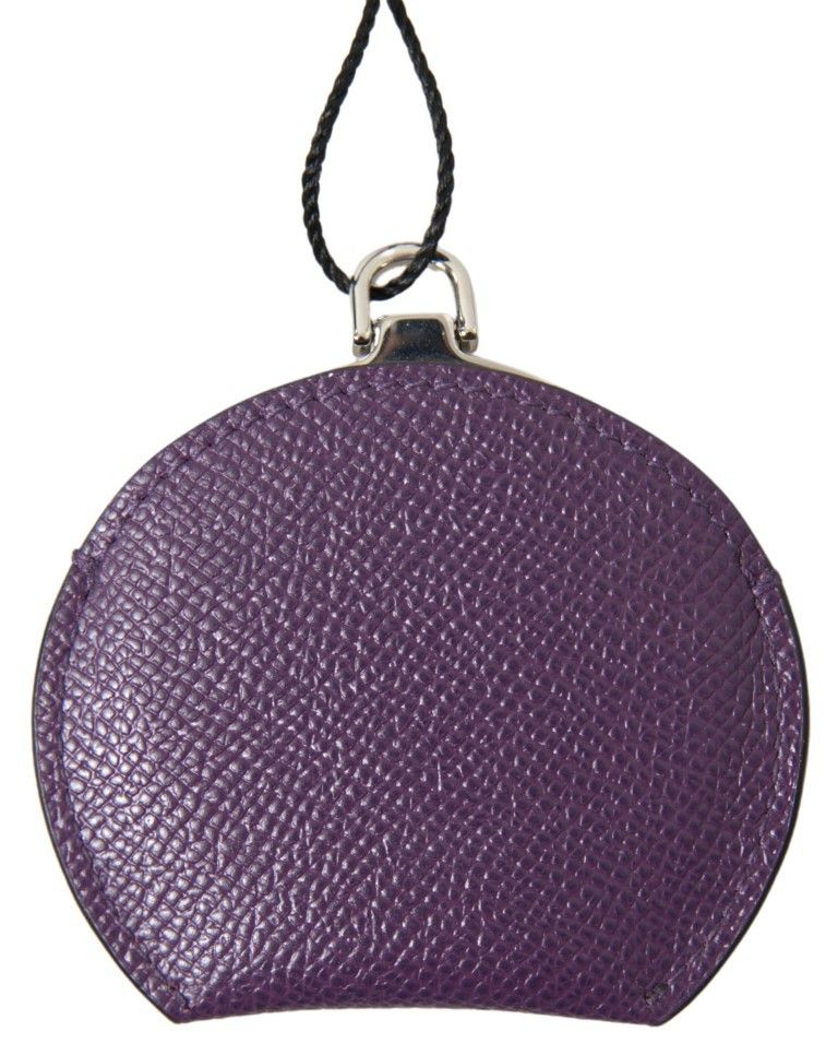 Dolce & Gabbana Elegant Purple Leather Mirror Women's Holder Size ONE SIZE - 2 Thumbnail