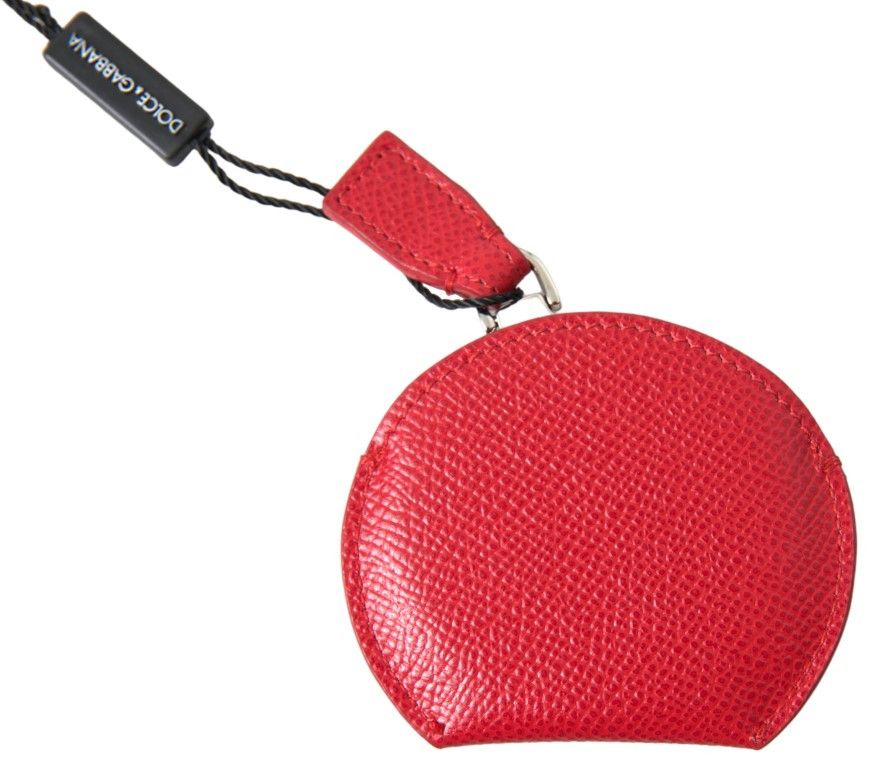 Dolce & Gabbana Elegant Red Leather Mirror Women's Holder Size ONE SIZE - 4 Thumbnail