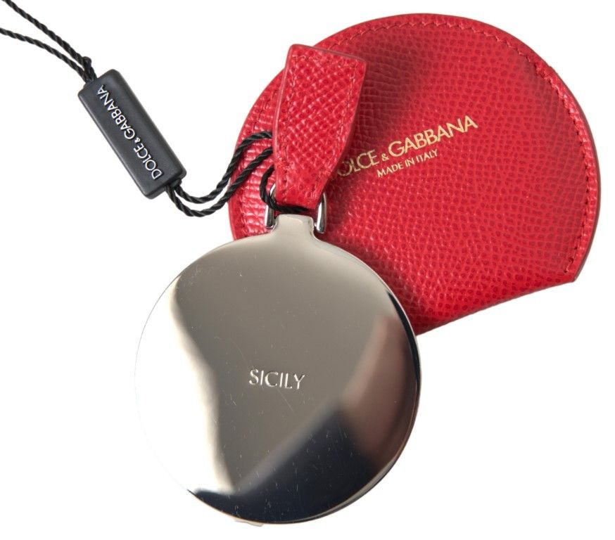 Dolce & Gabbana Elegant Red Leather Mirror Women's Holder Size ONE SIZE - 3 Thumbnail
