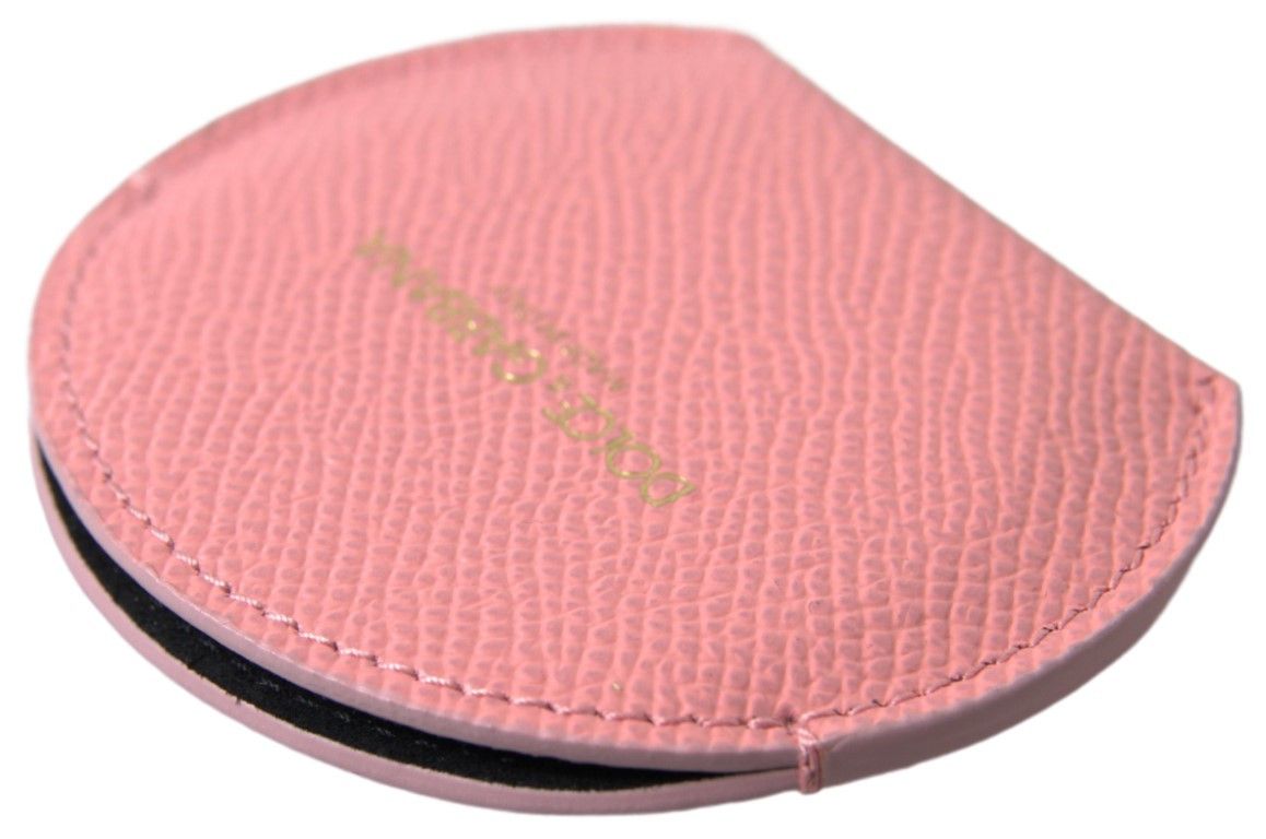 Dolce & Gabbana Chic Pink Leather Hand Mirror Women's Holder Size ONE SIZE - 3 Thumbnail