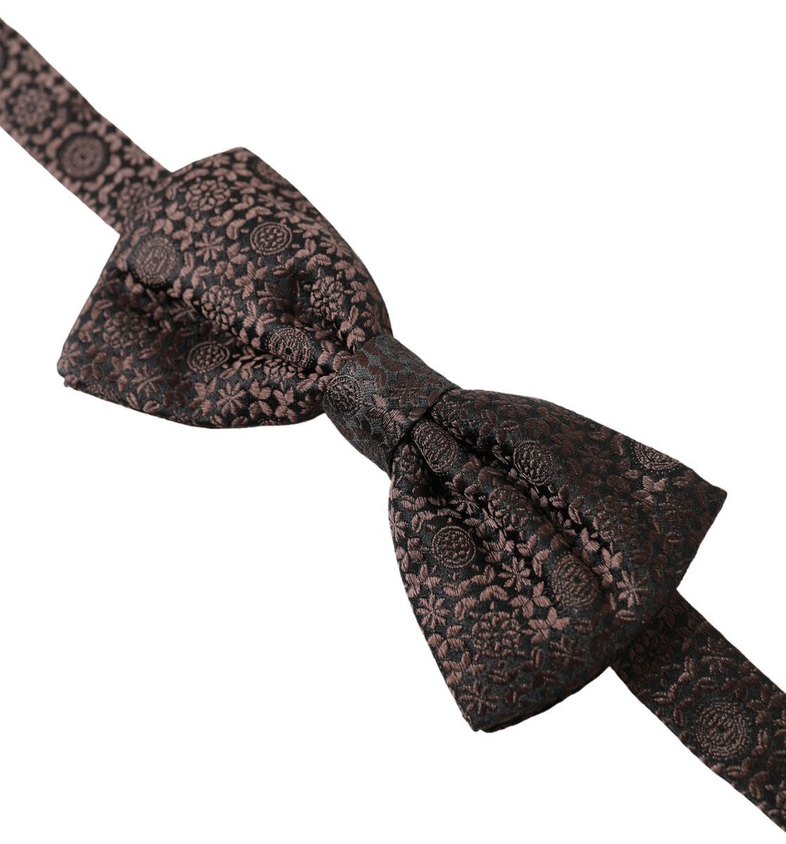 Dolce & Gabbana Elegant Silk Brown Bow Men's Tie Size ONE SIZE - 2 Thumbnail