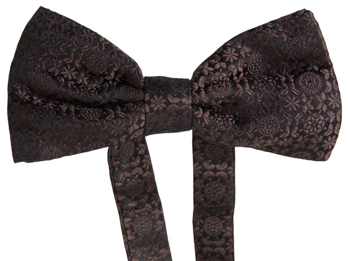Dolce & Gabbana Elegant Silk Brown Bow Men's Tie Size ONE SIZE - 3 Thumbnail