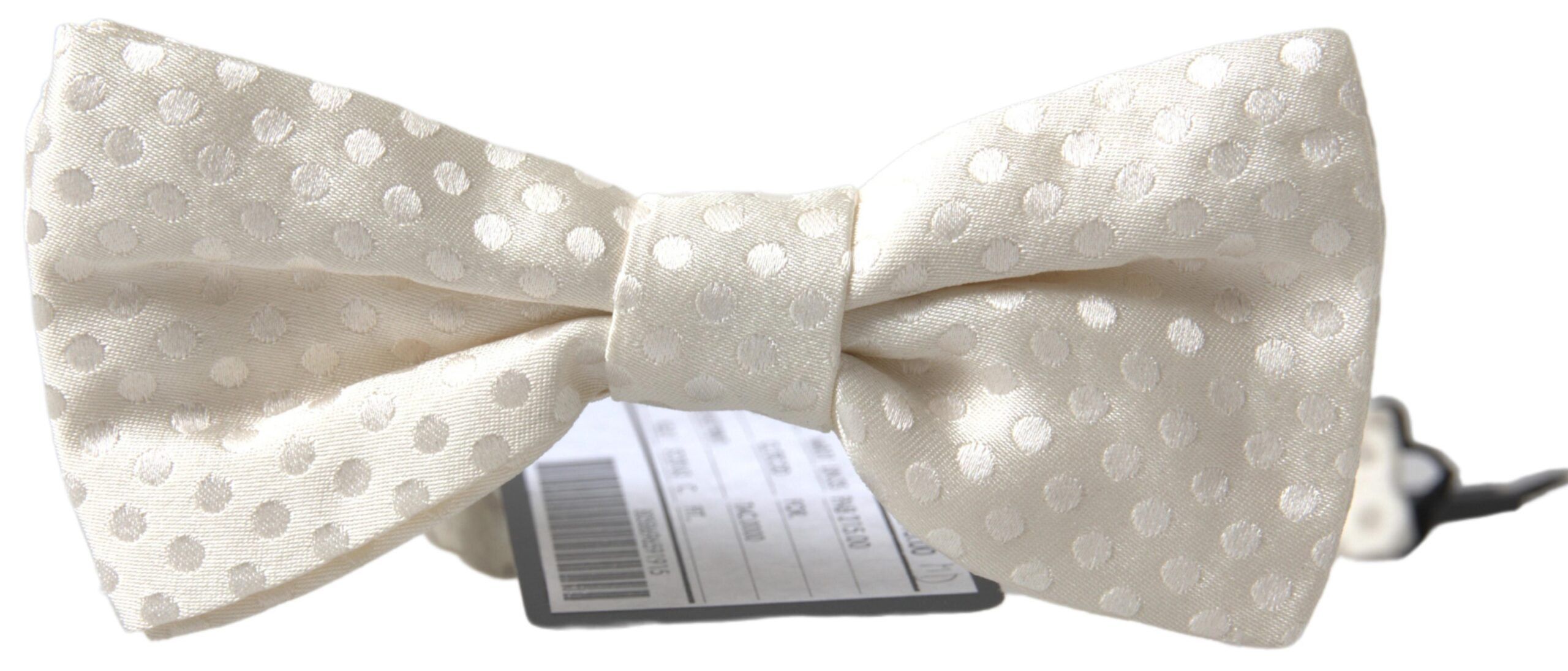 Dolce & Gabbana Elegant Ivory Fantasy Pattern Silk Bow Men's Tie Size ONE SIZE - 3 Thumbnail