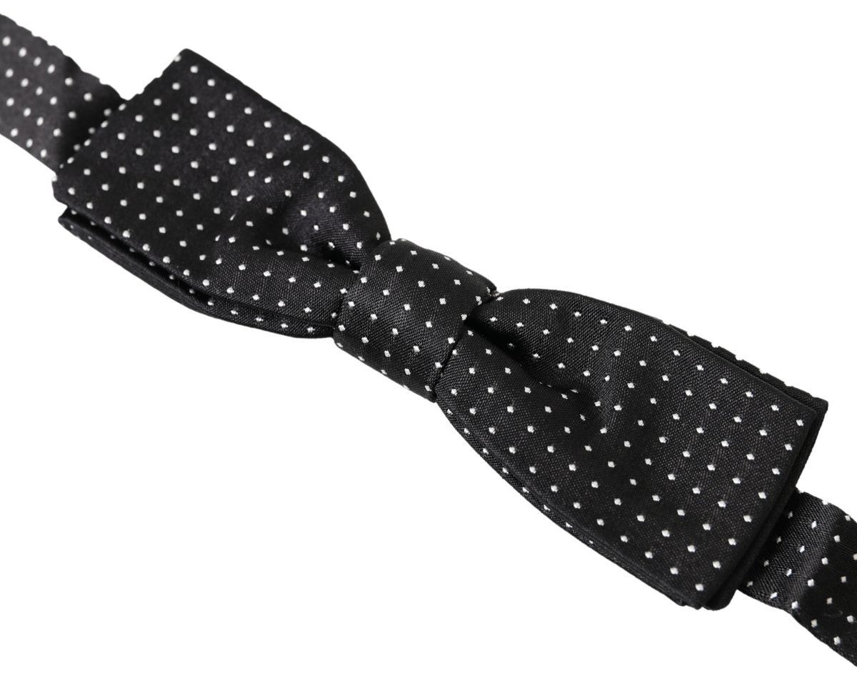 Dolce & Gabbana Elegant Silk Black Bow Men's Tie Size ONE SIZE - 2 Thumbnail