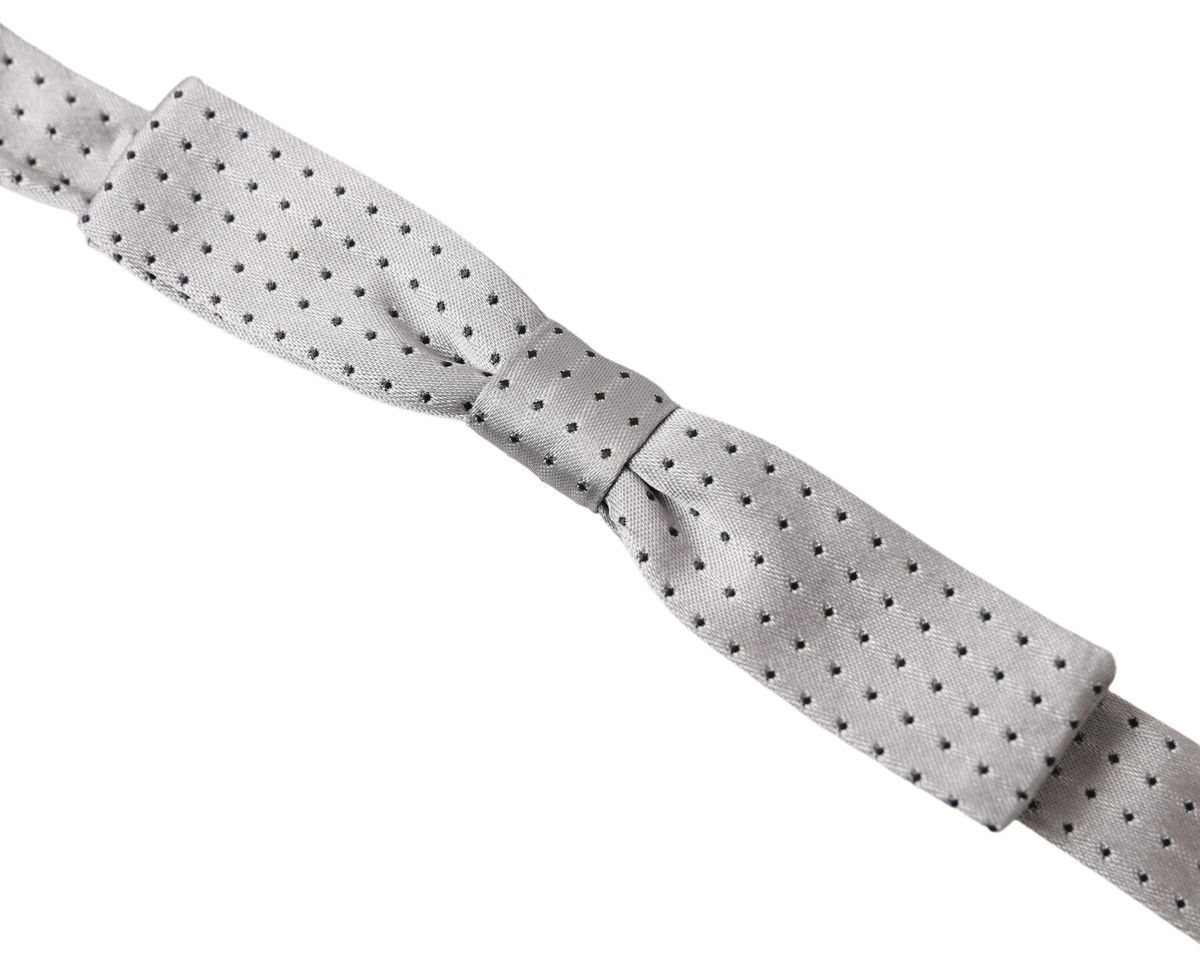 Dolce & Gabbana Elegant Grey Silk Bow Men's Tie Size ONE SIZE - 2 Thumbnail