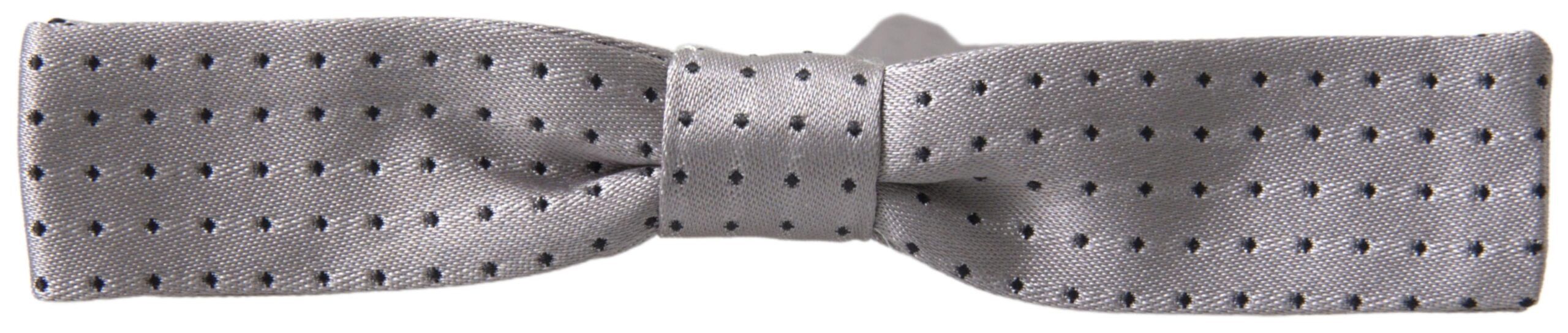 Dolce & Gabbana Elegant Grey Silk Bow Men's Tie Size ONE SIZE - 3 Thumbnail