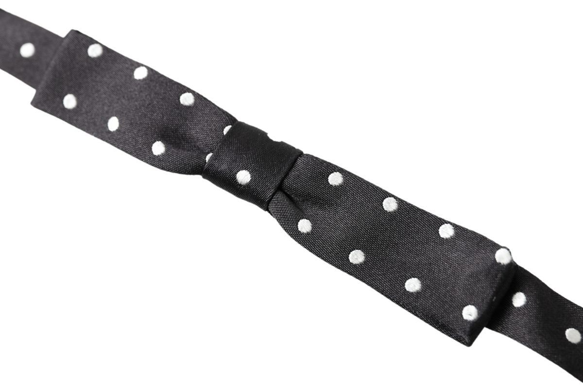 Dolce & Gabbana Elegant Black Silk Bow Men's Tie Size ONE SIZE - 2 Thumbnail