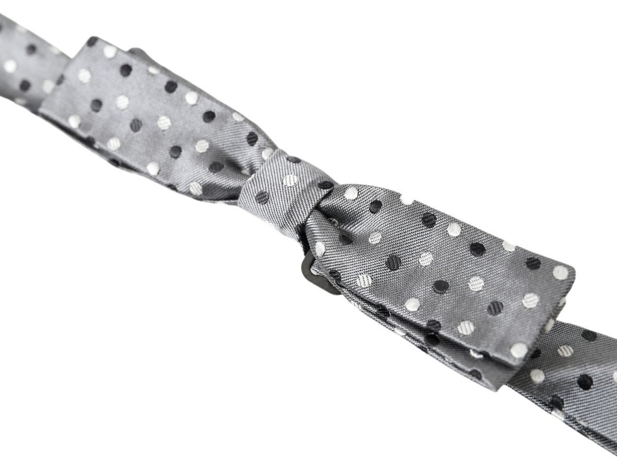 Dolce & Gabbana Elegant Silk Gray Bow Men's Tie Size ONE SIZE - 2 Thumbnail