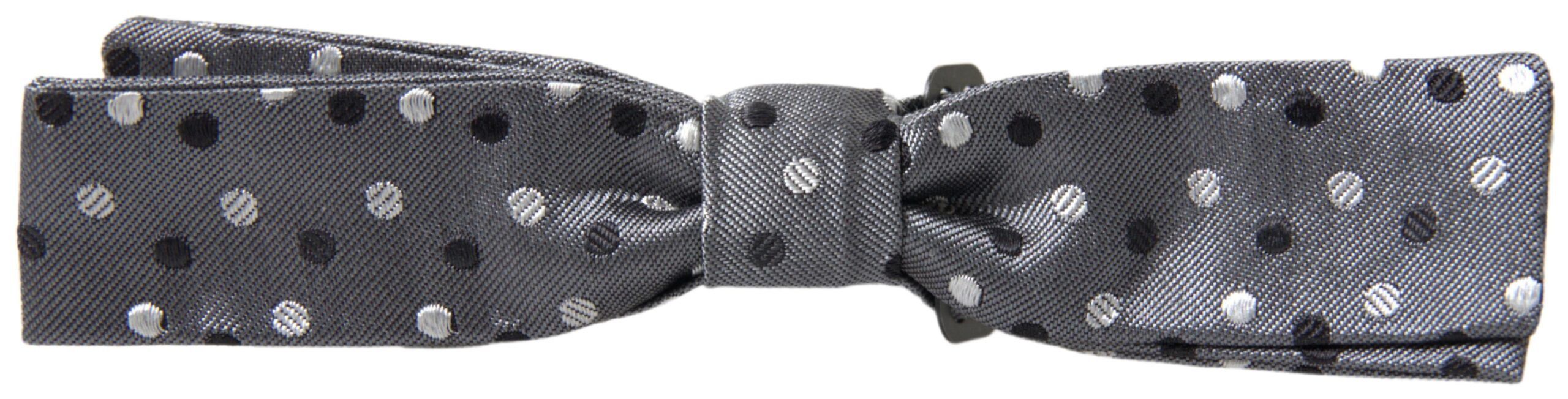 Dolce & Gabbana Elegant Silk Gray Bow Men's Tie Size ONE SIZE - 3 Thumbnail