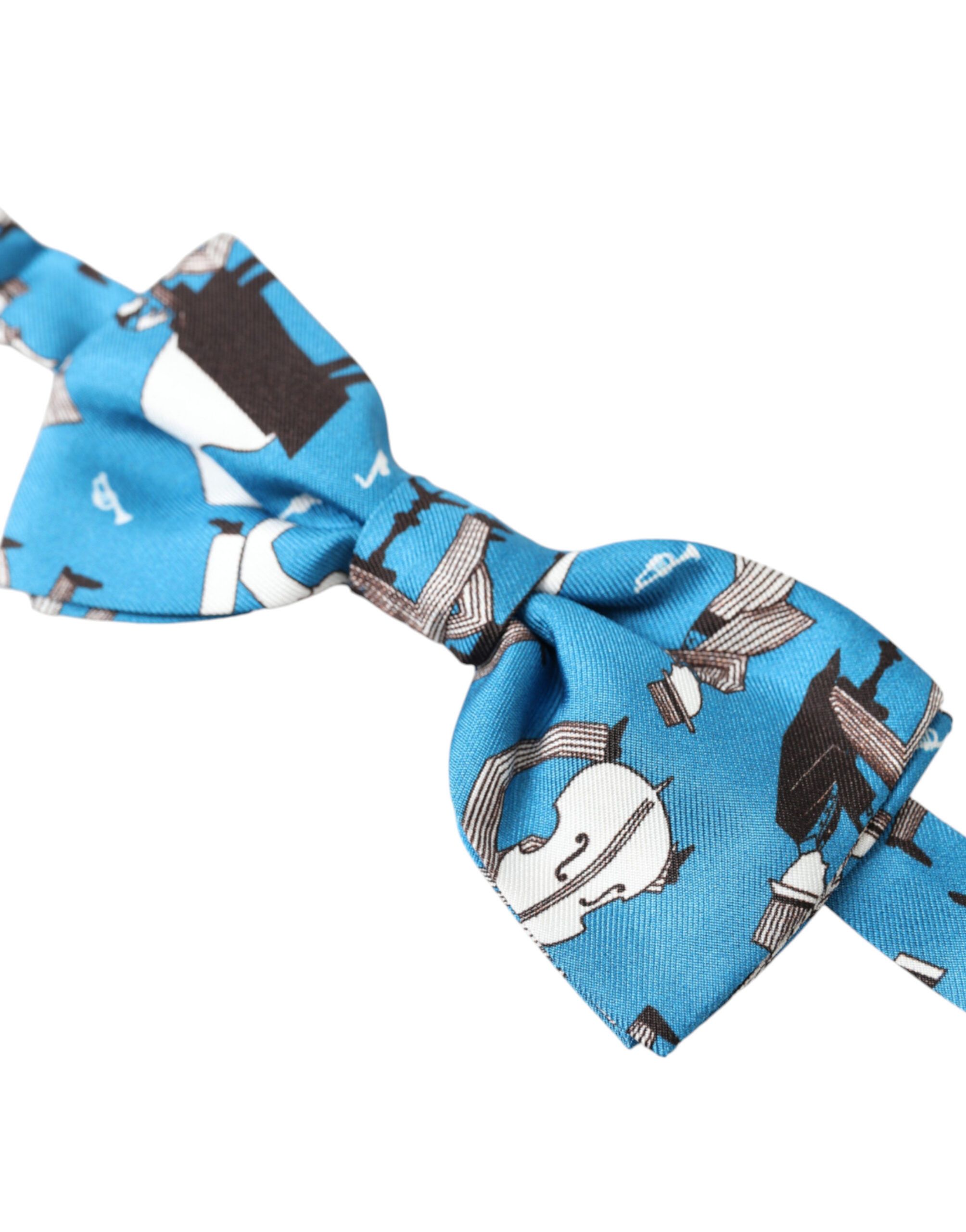 Dolce & Gabbana Elegant Silk Blue Jazz Club Bow Men's Tie Size ONE SIZE - 2 Thumbnail
