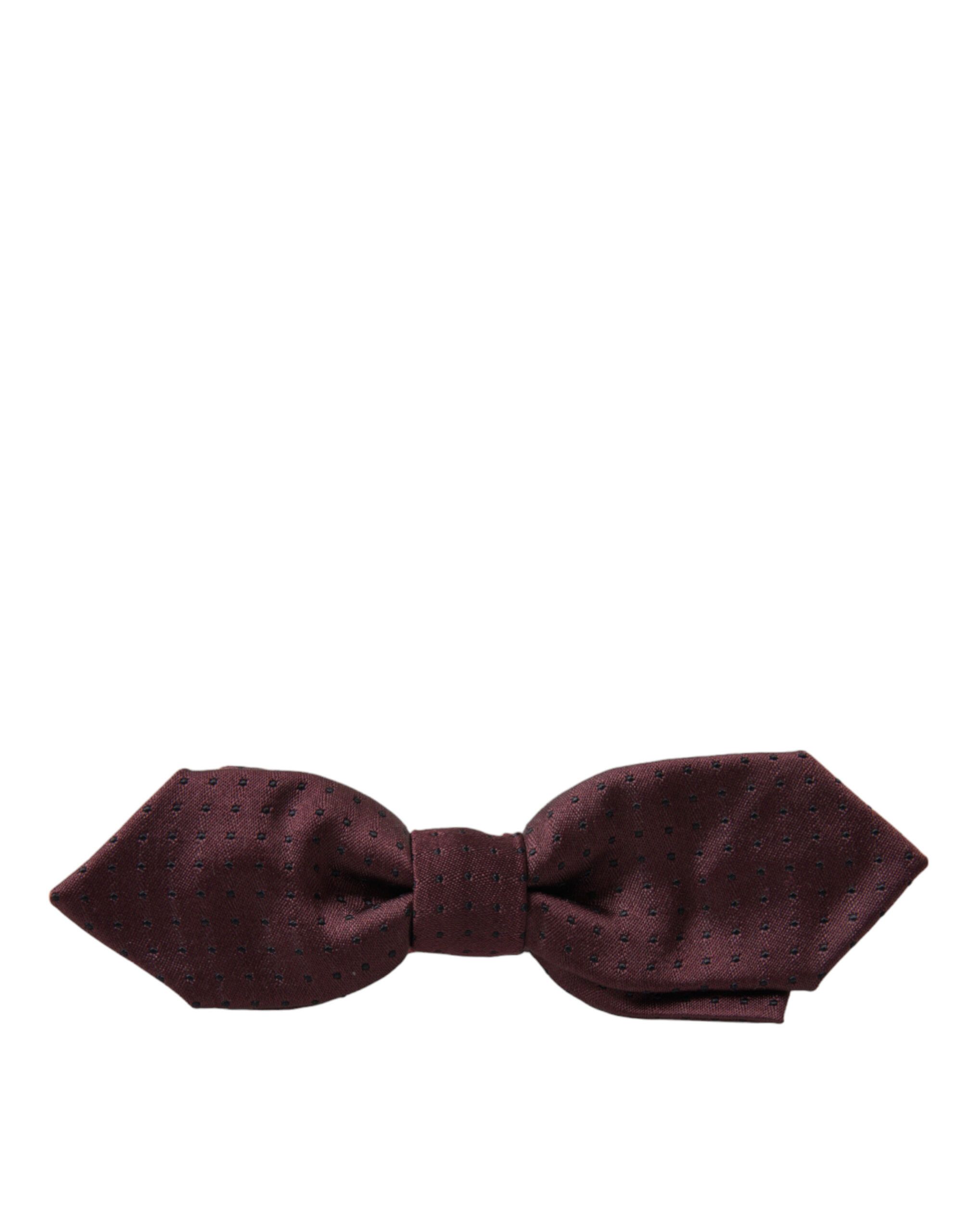 Dolce & Gabbana Elegant Bordeaux Silk Bow Men's Tie Size ONE SIZE - 2 Thumbnail