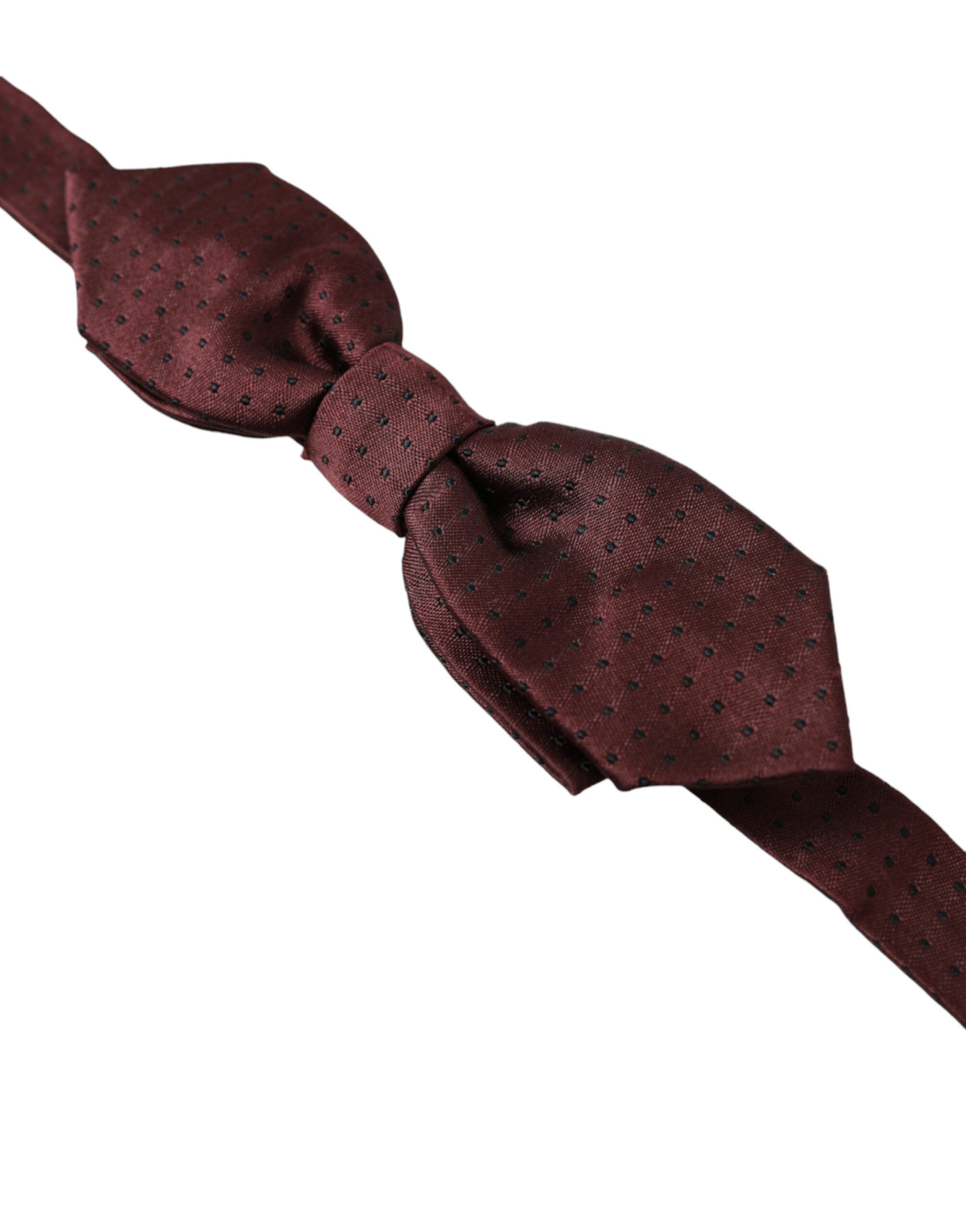 Dolce & Gabbana Elegant Bordeaux Silk Bow Men's Tie Size ONE SIZE - 3 Thumbnail