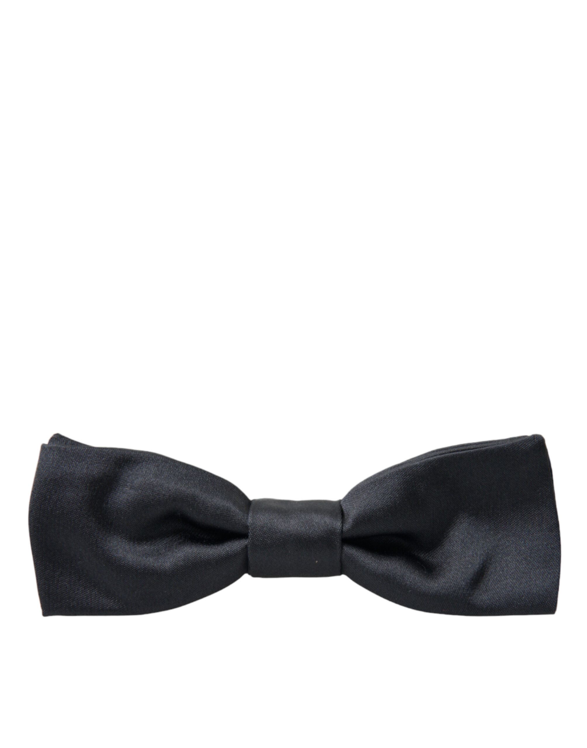 Dolce & Gabbana Elegant Anthracite Gray Silk Bow Men's Tie Size ONE SIZE - 4 Thumbnail