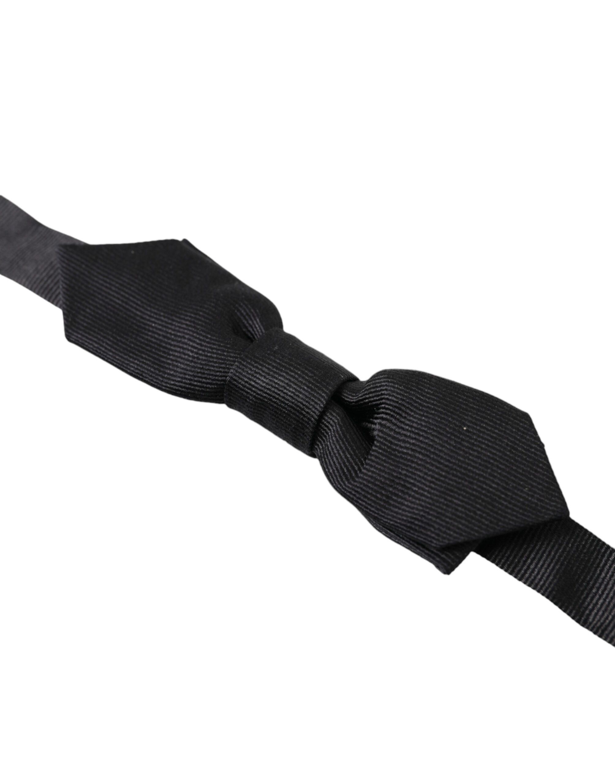 Dolce & Gabbana Elegant Silk Black Bow Tie for Sophisticated Men's Style Size ONE SIZE - 2 Thumbnail