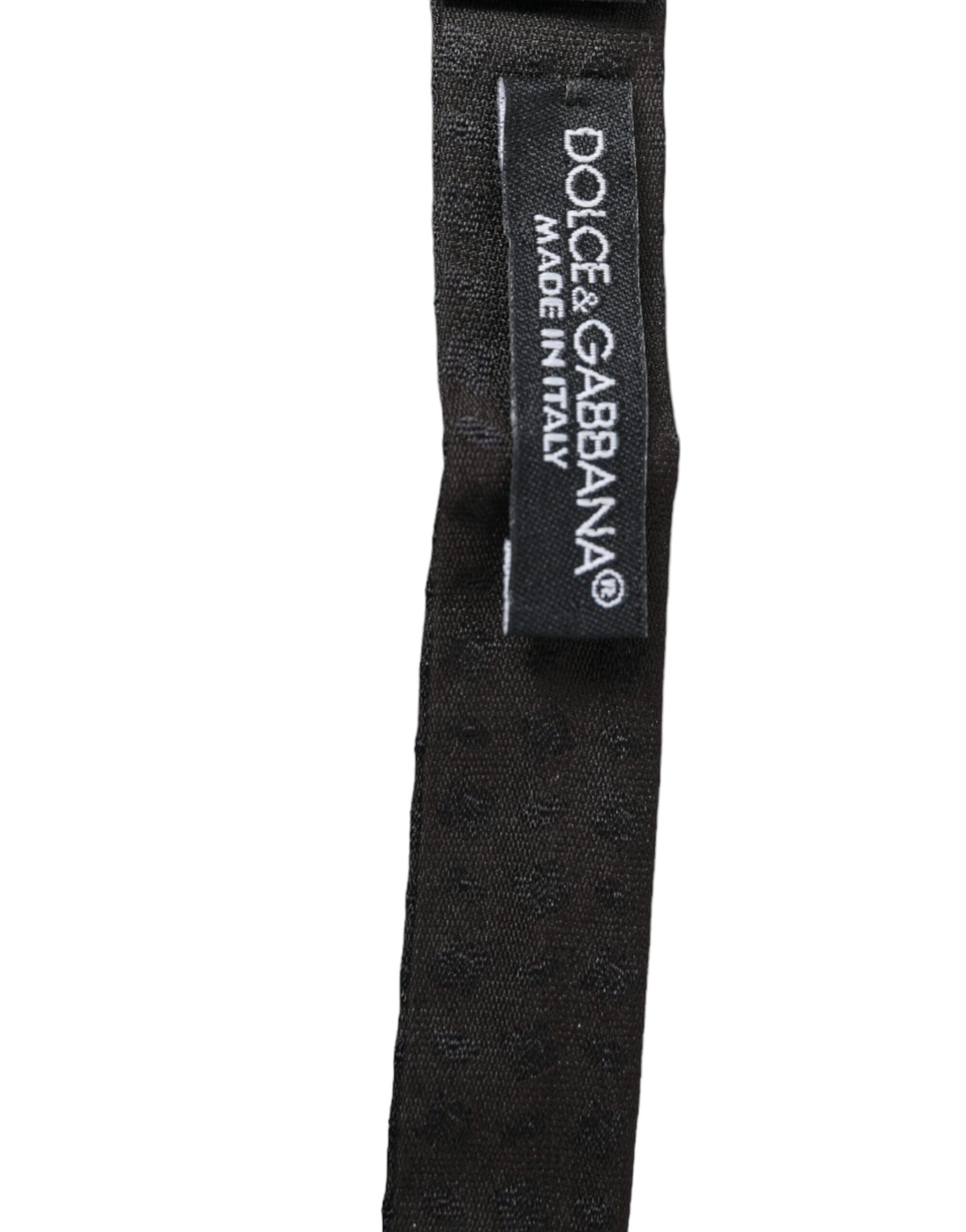 Dolce & Gabbana Elegant Brown Fantasy Silk Bow Men's Tie Size ONE SIZE - 4 Thumbnail