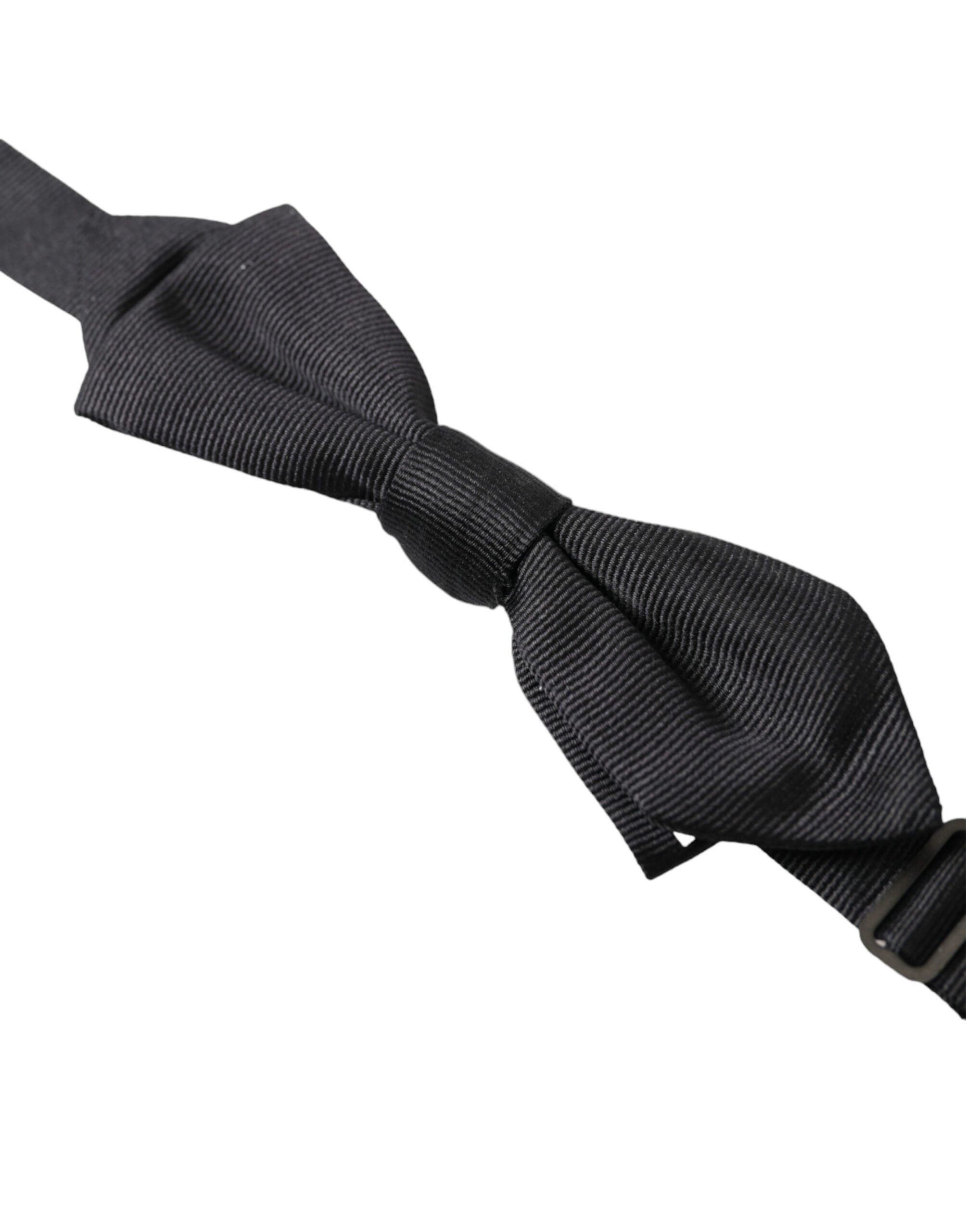 Dolce & Gabbana Elegant Silk Black Bow Men's Tie Size ONE SIZE - 2 Thumbnail