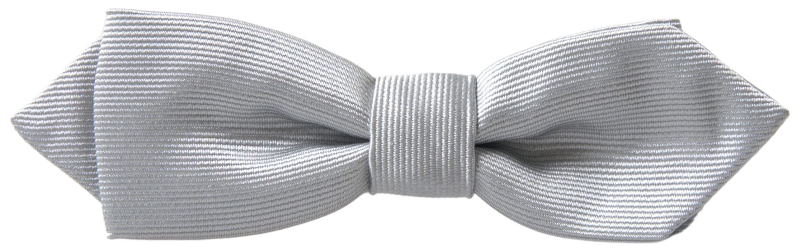 Dolce & Gabbana Elegant Silk Bow Tie in Men's Grey Size ONE SIZE - 3 Thumbnail