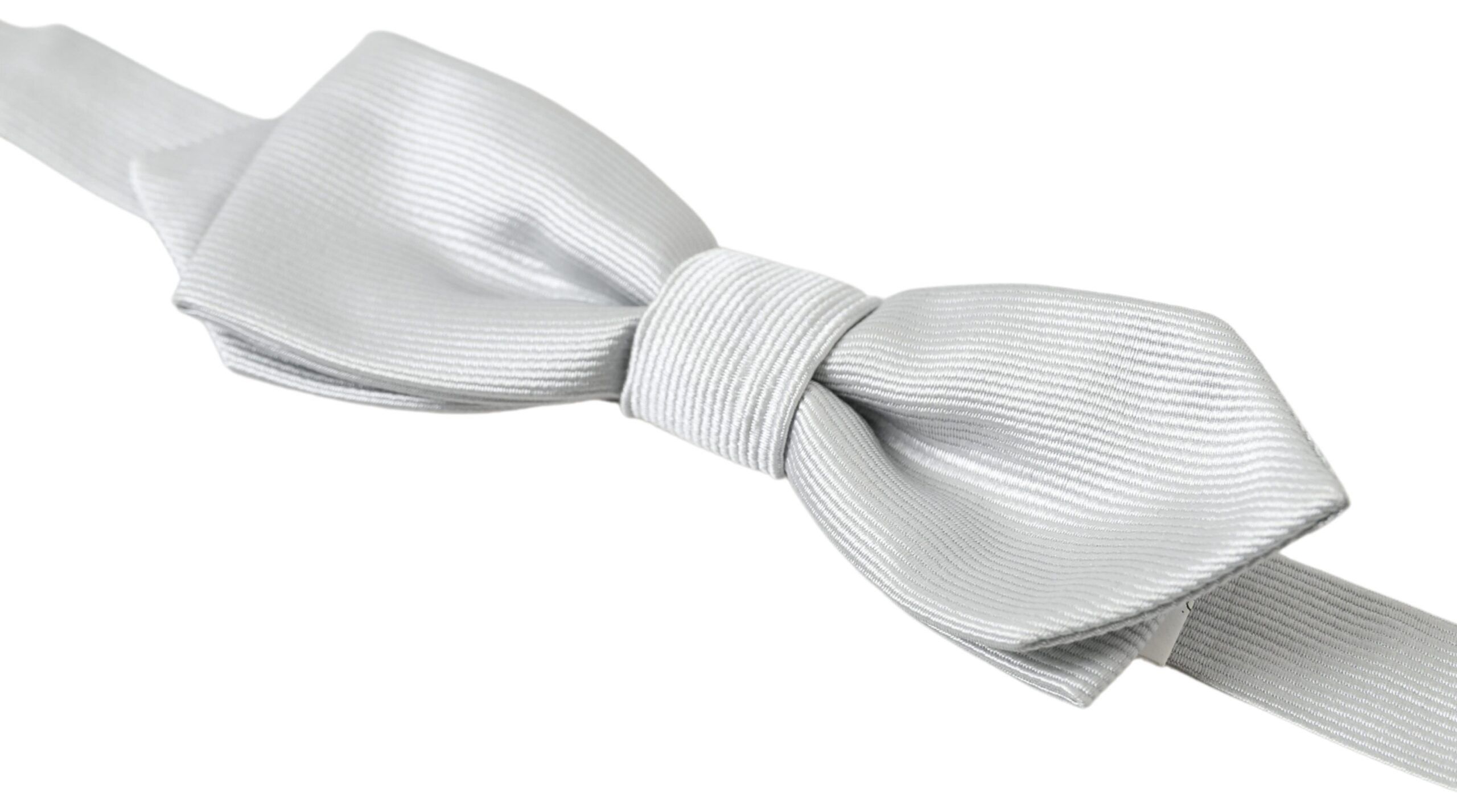 Dolce & Gabbana Elegant Silk Bow Tie in Men's Grey Size ONE SIZE - 2 Thumbnail