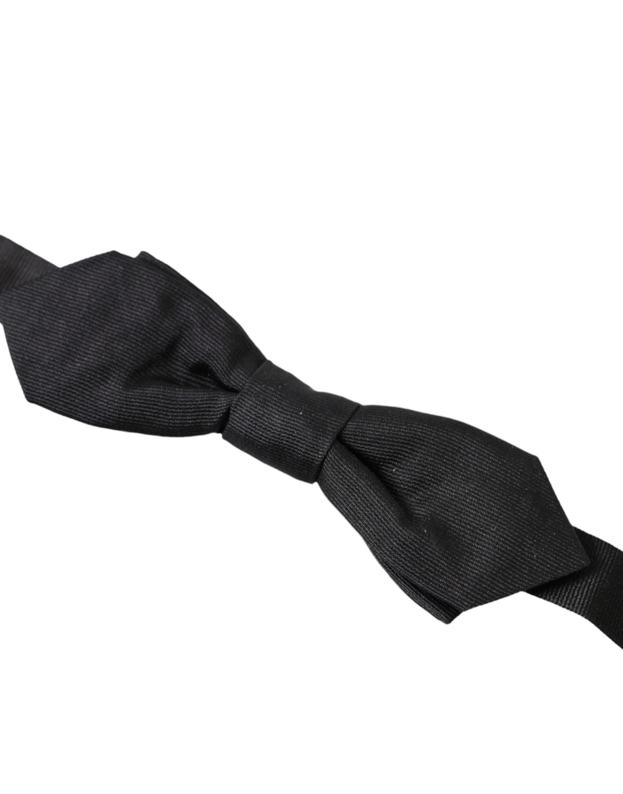 Dolce & Gabbana Elegant Silk Black Bow Men's Tie Size ONE SIZE - 2 Thumbnail