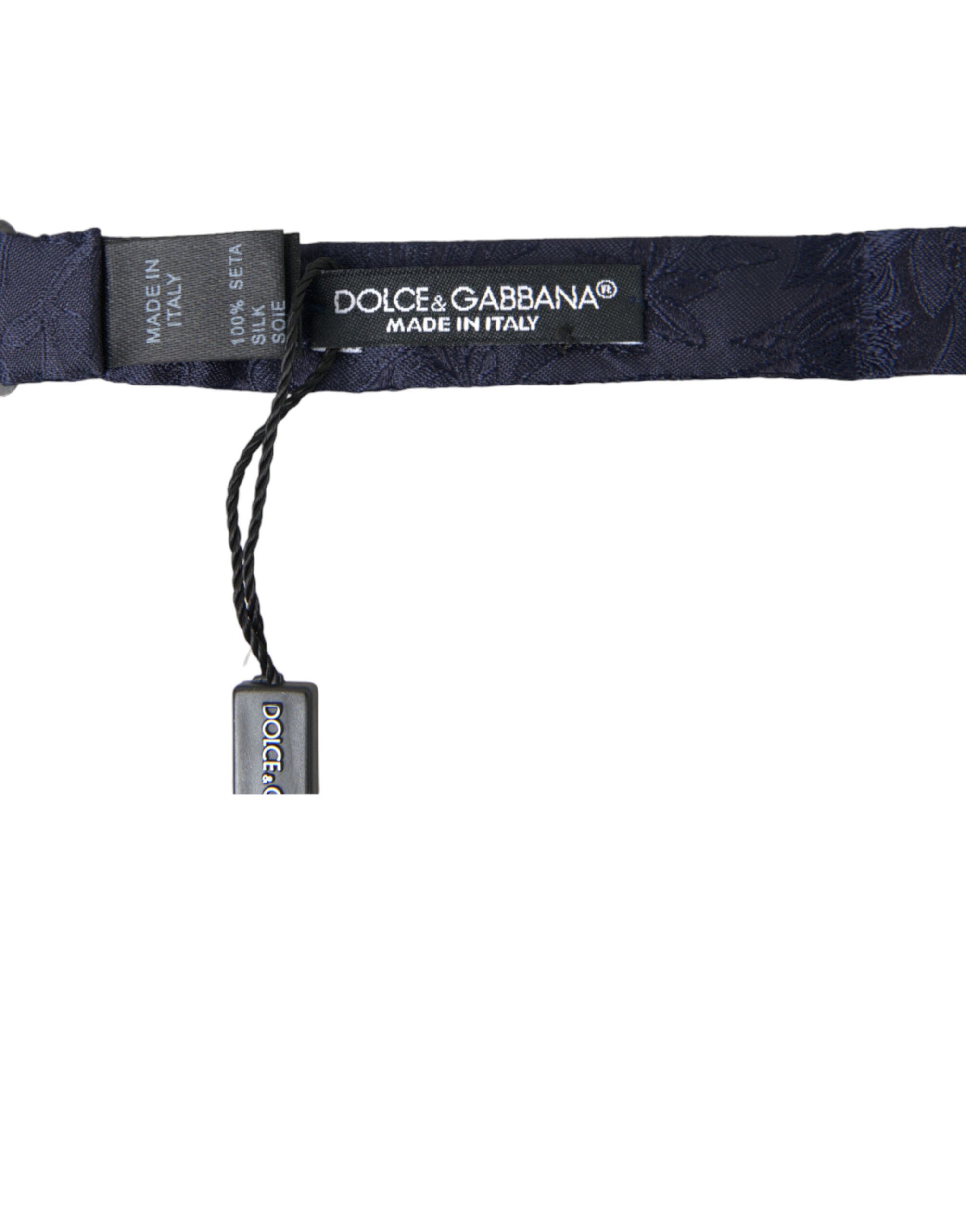 Dolce & Gabbana Elegant Silk Blue Bow Men's Tie Size ONE SIZE - 4 Thumbnail