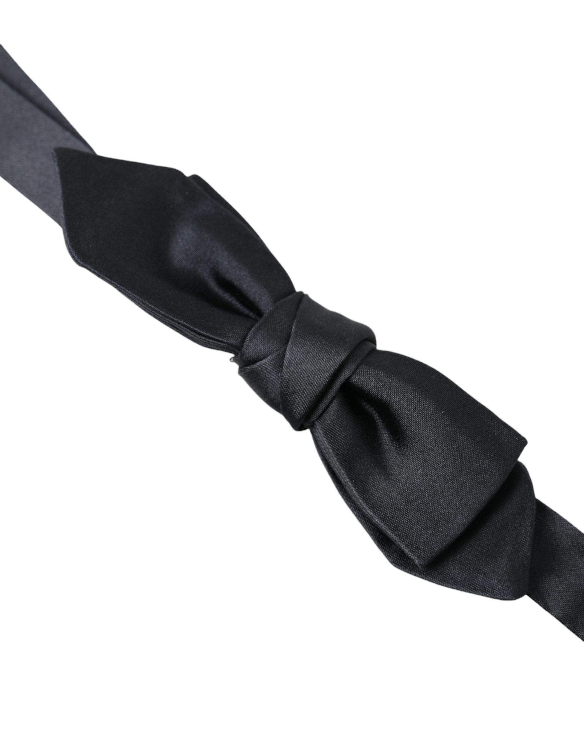 Dolce & Gabbana Elegant Dark Blue Silk Bow Men's Tie Size ONE SIZE - 2 Thumbnail