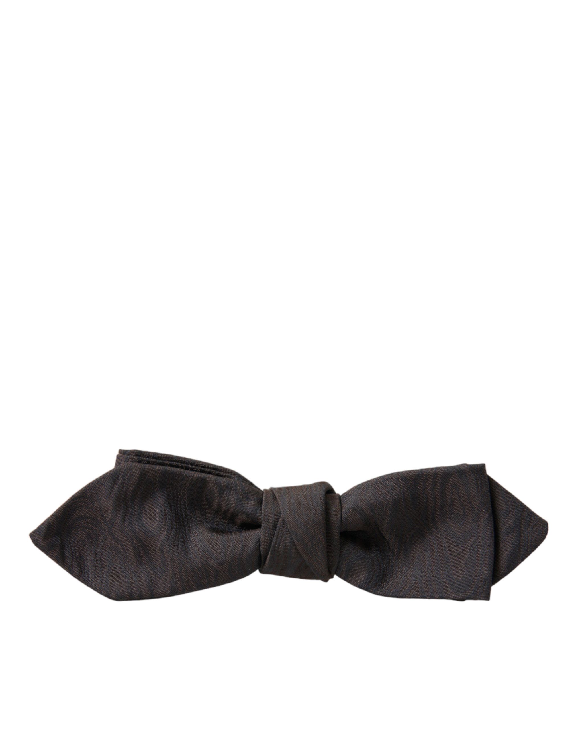 Dolce & Gabbana Elegant Brown Silk Blend Bow Men's Tie Size ONE SIZE - 3 Thumbnail