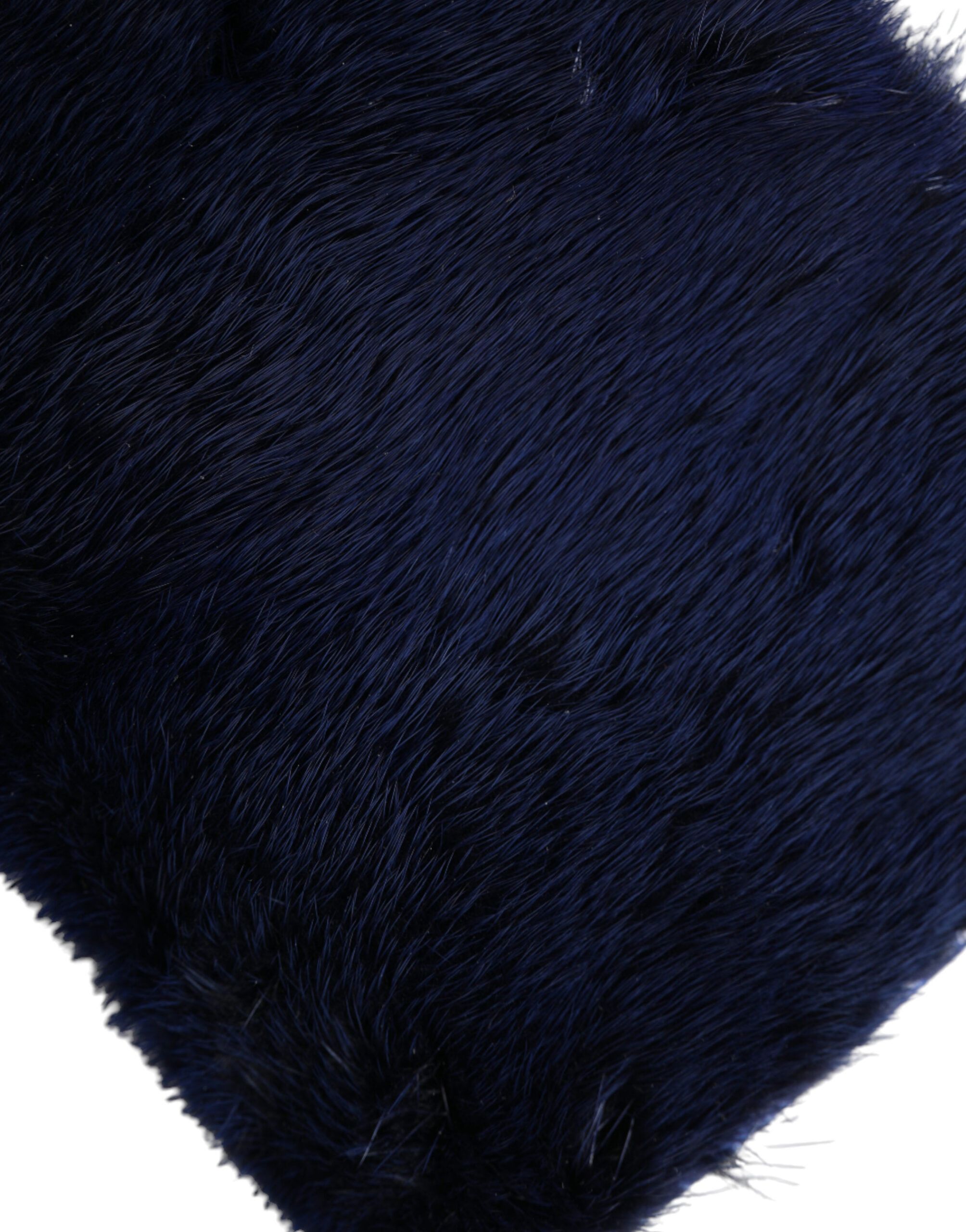 Dolce & Gabbana Exquisite Blue Mink Fur Shoulder Women's Bag Size ONE SIZE - 5 Thumbnail