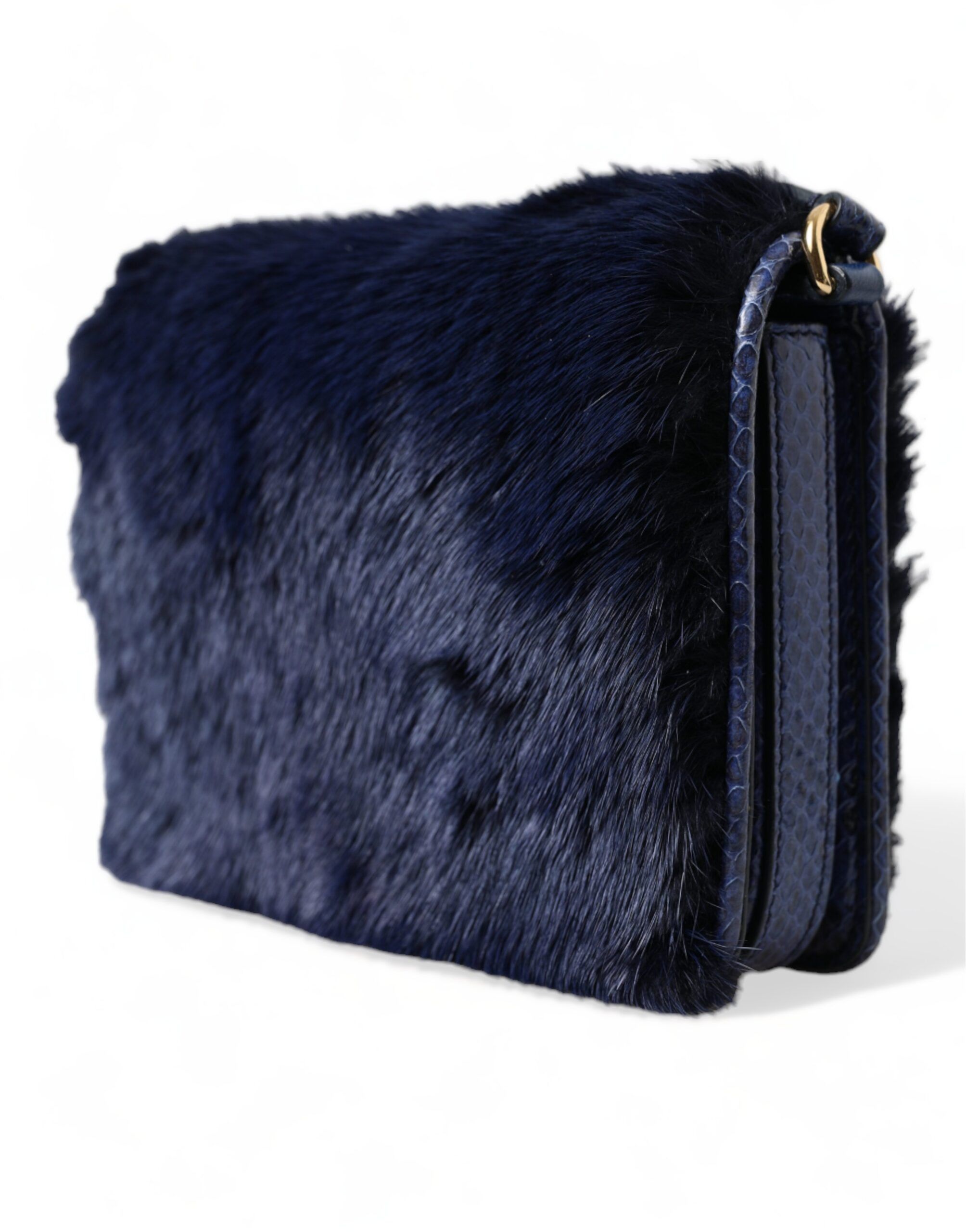 Dolce & Gabbana Exquisite Blue Mink Fur Shoulder Women's Bag Size ONE SIZE - 2 Thumbnail
