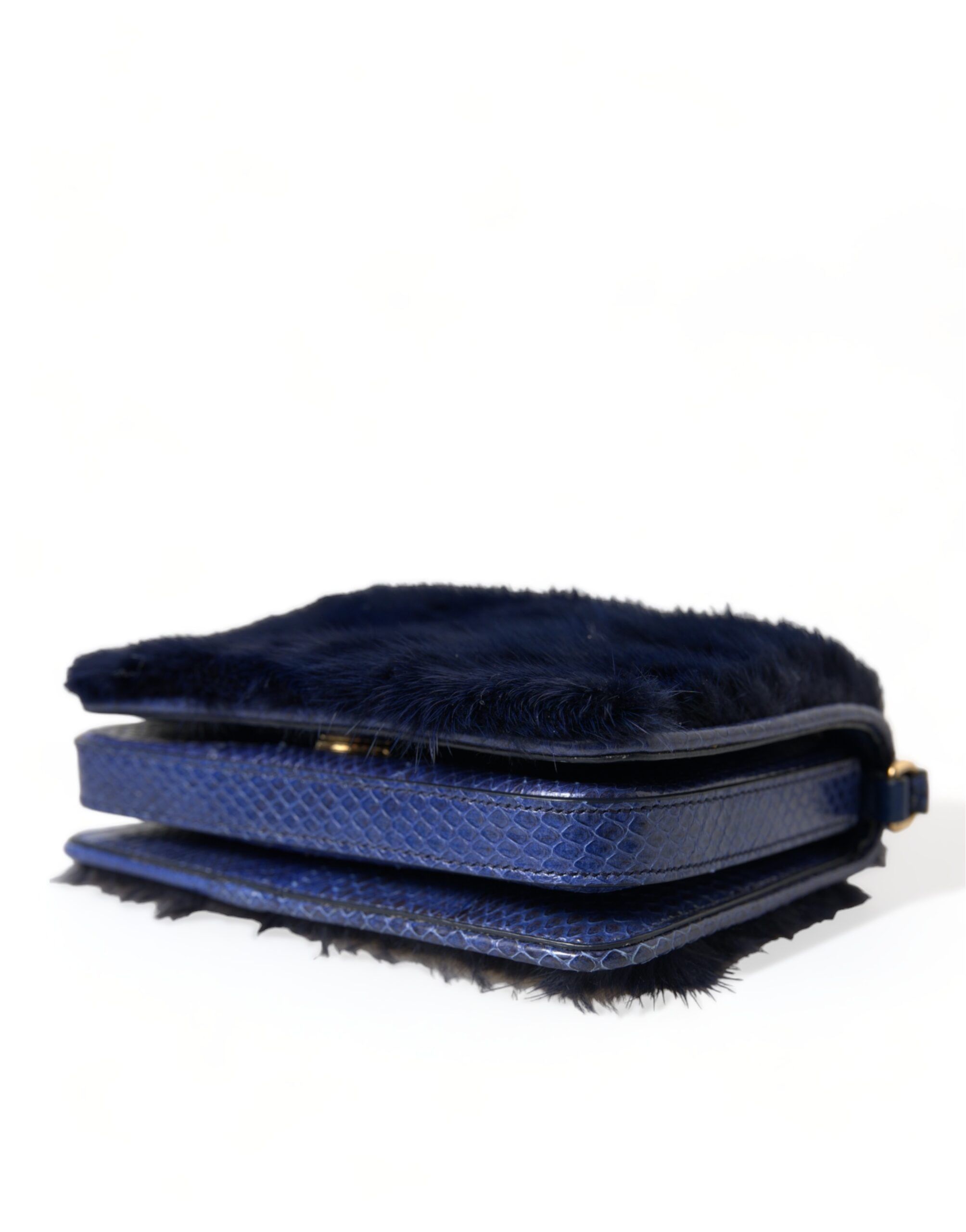 Dolce & Gabbana Exquisite Blue Mink Fur Shoulder Women's Bag Size ONE SIZE - 4 Thumbnail