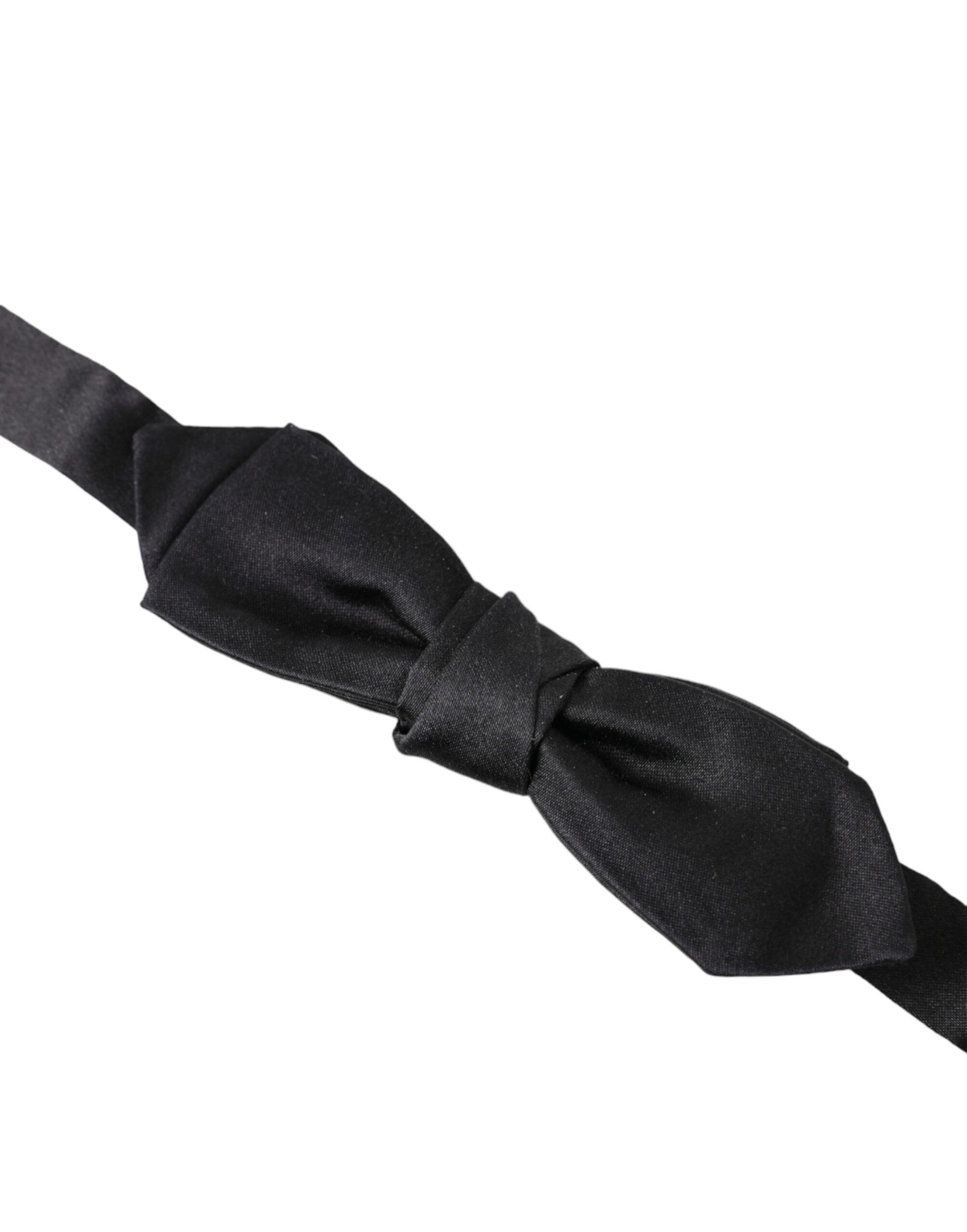 Dolce & Gabbana Elegant Silk Black Bow Tie for Men's Gentleman Size ONE SIZE - 2 Thumbnail